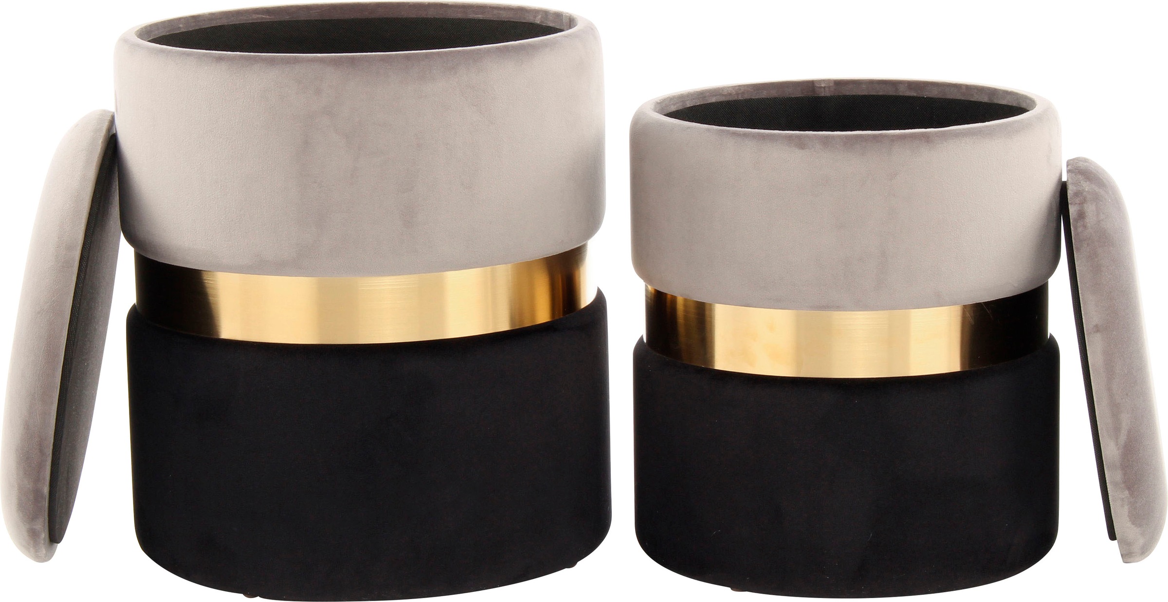 Kayoom Stauraumhocker "Hocker Zora 125 2er-Set, samtweicher Stoffbezug,rund günstig online kaufen