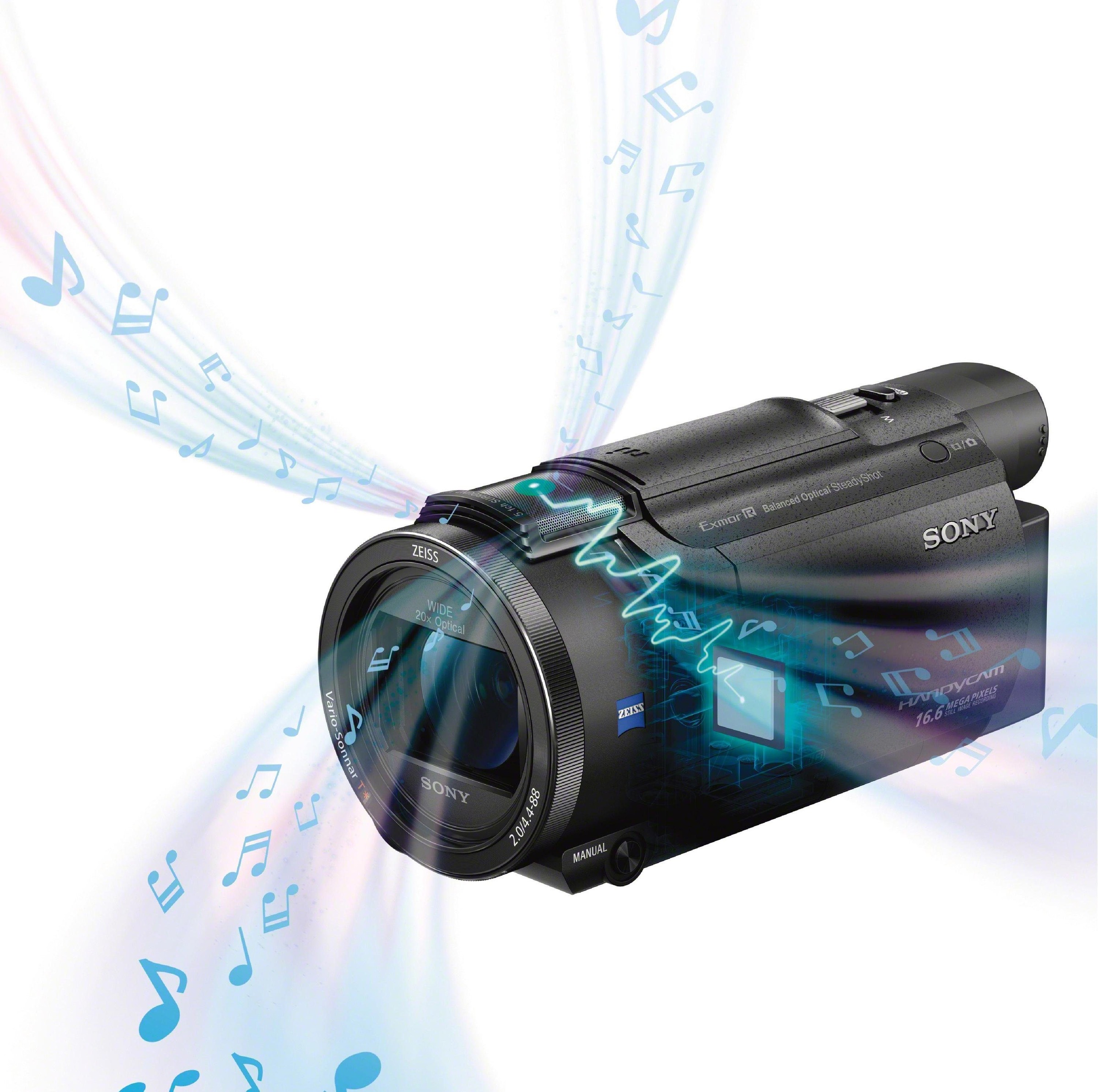 Sony Camcorder »FDRAX53VGPDI.EU«, 4K Ultra HD, NFC-WLAN (Wi-Fi), 20 fachx opt. Zoom, inkl. CG-60 Mikrofon & JOBY GorillaPod
