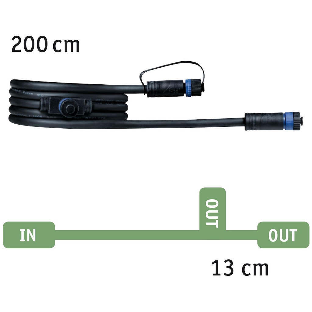 Paulmann Lampen-Verbindungskabel »Outdoor Plug&Shine 2m IP68«, 200 cm