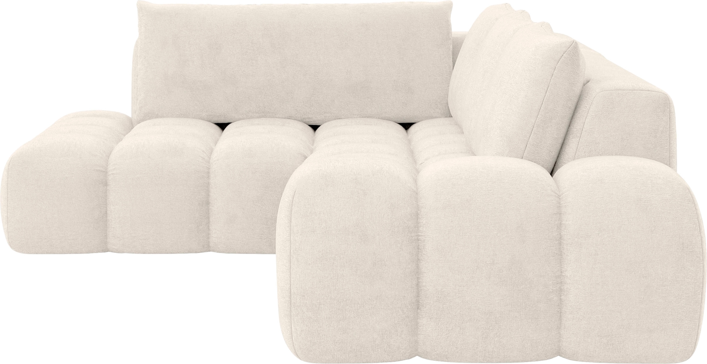 INOSIGN Ecksofa »AZITA Designsofa, elegant und bequem L-Form, Bubble-Optik«, lose Rückenkissen, traumhafte Steppung, Maße B/T/H: 352/210/72 cm