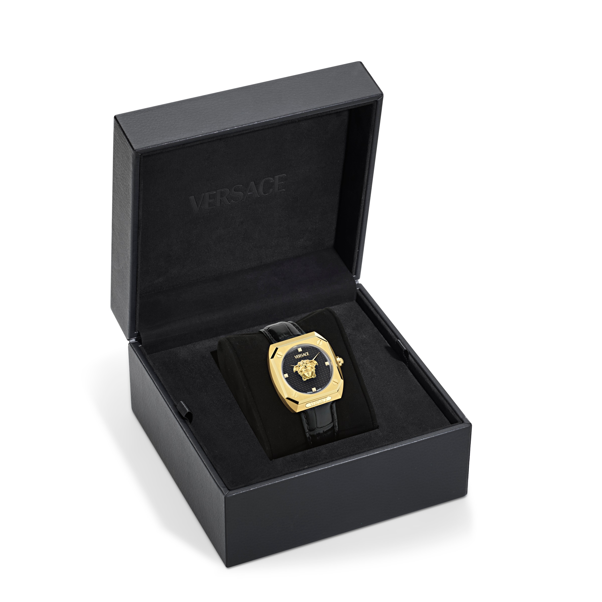 Versace Quarzuhr »MEDUSA ANTARES« Armbanduhr, Damenuhr, Swiss Made, Lederarmband, analog