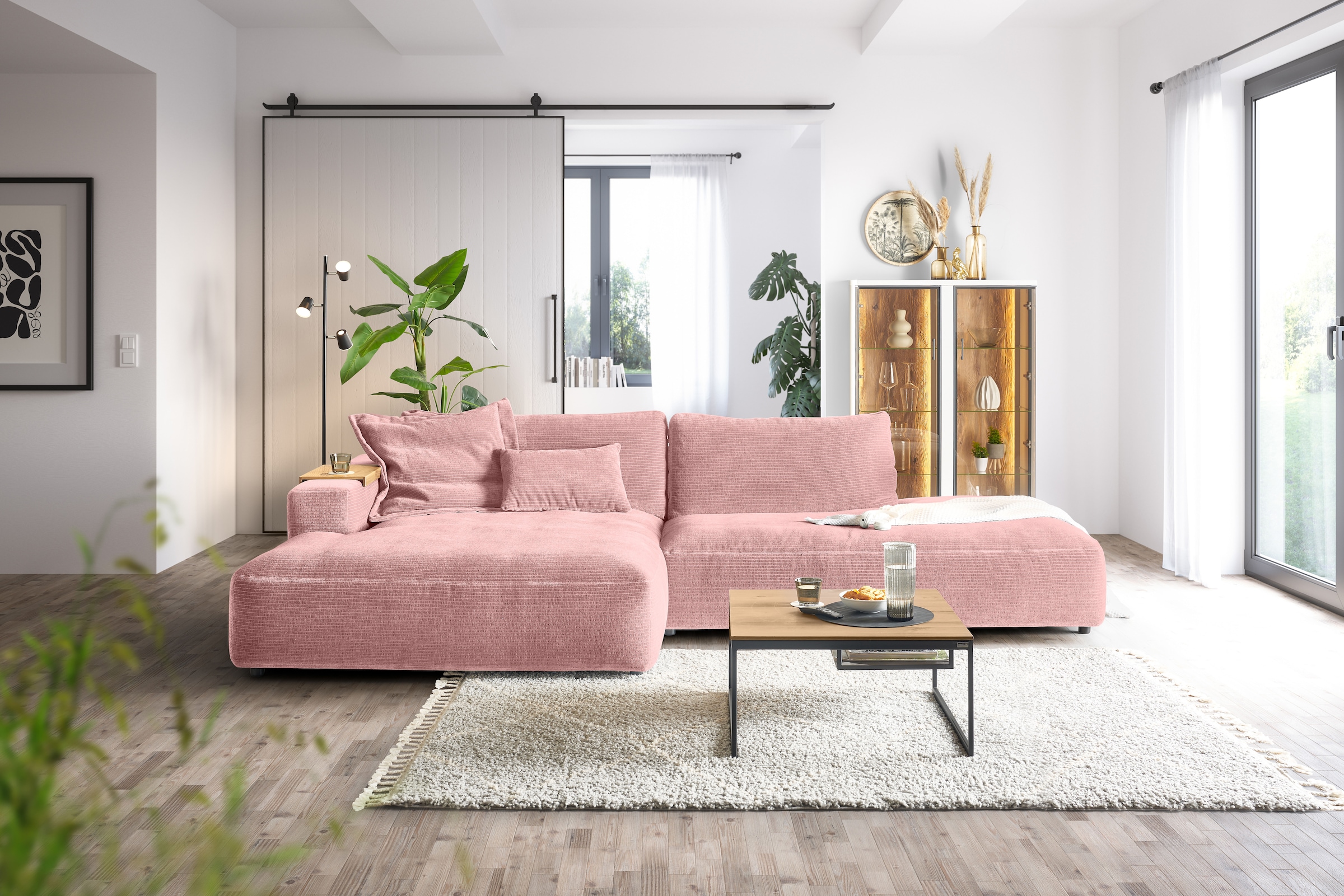 Musterring Ecksofa "Lucia modern und bequem, Breite 330cm, L-Form" verschiedene Farben, großer Longchair mit Armlehne, B330 x T190 cm