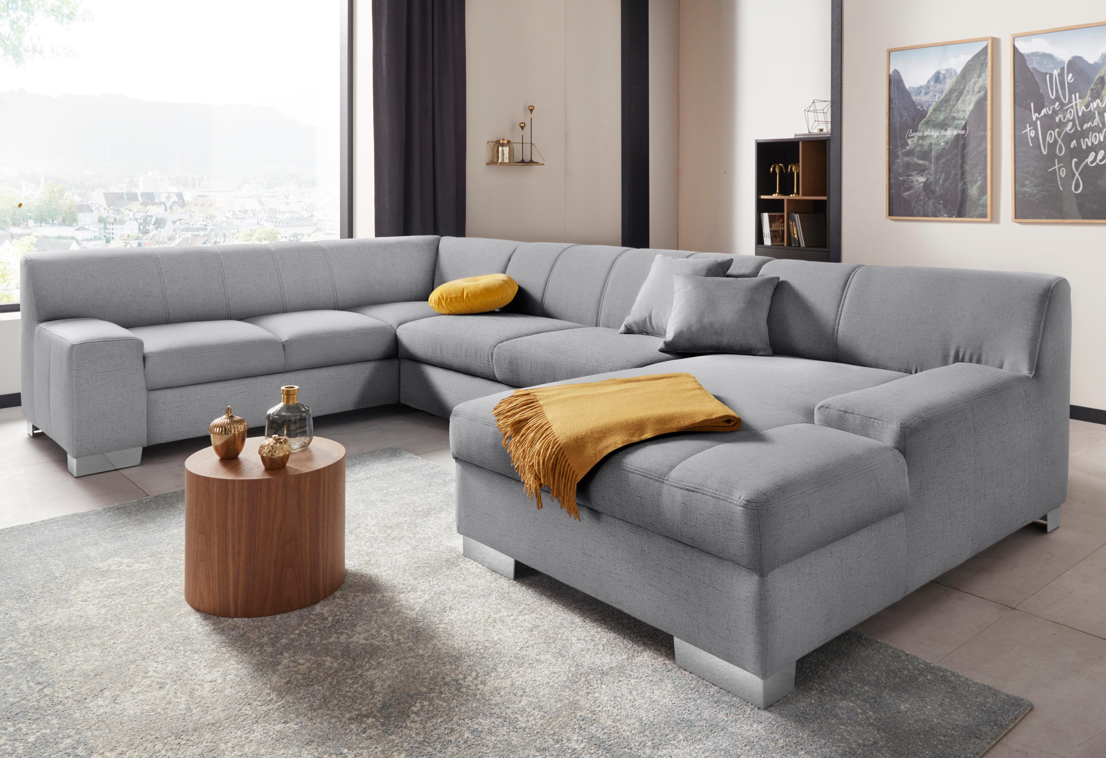 DOMO collection Bero U-Shaped Sectional Sofa Gray