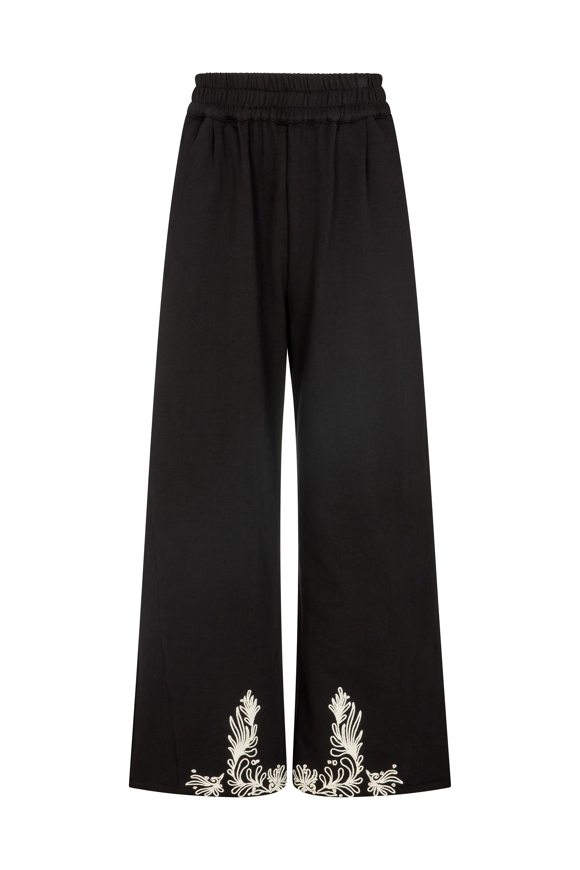 RAFFYA Jerseyhose "Marmalade Embroidered Wide Leg Trouser Damen" günstig online kaufen