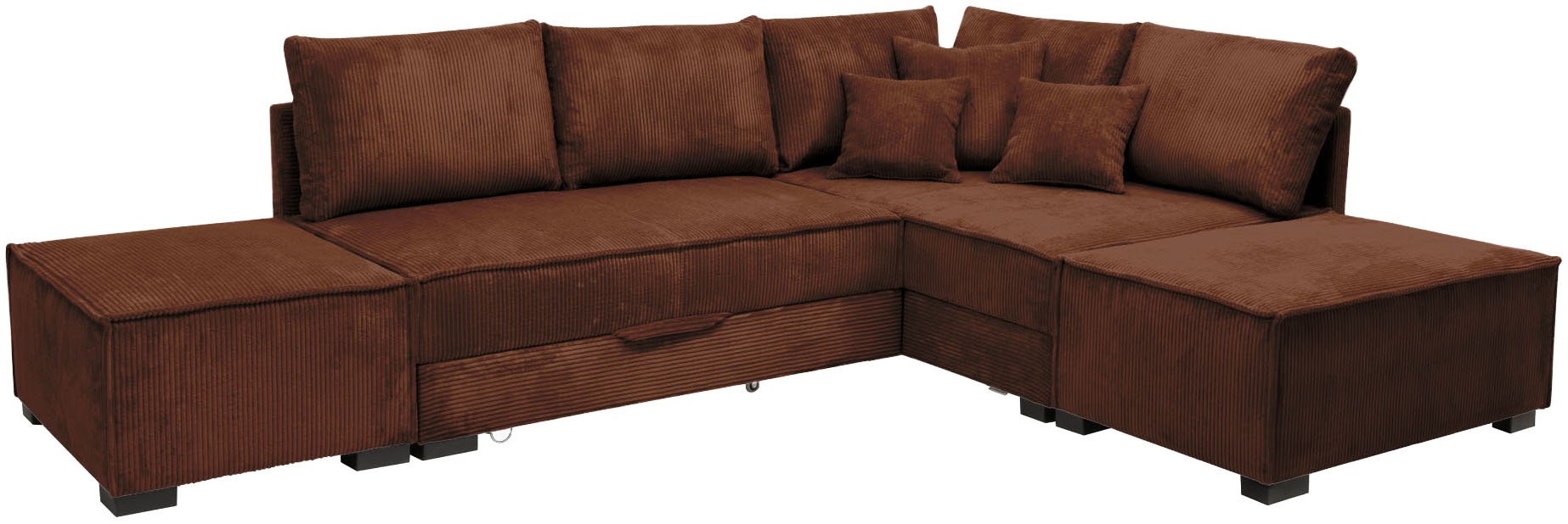 Home affaire Ecksofa inkl. Bettfunktion, Bettkasten, 3 Zierkissen, Boxsprin günstig online kaufen