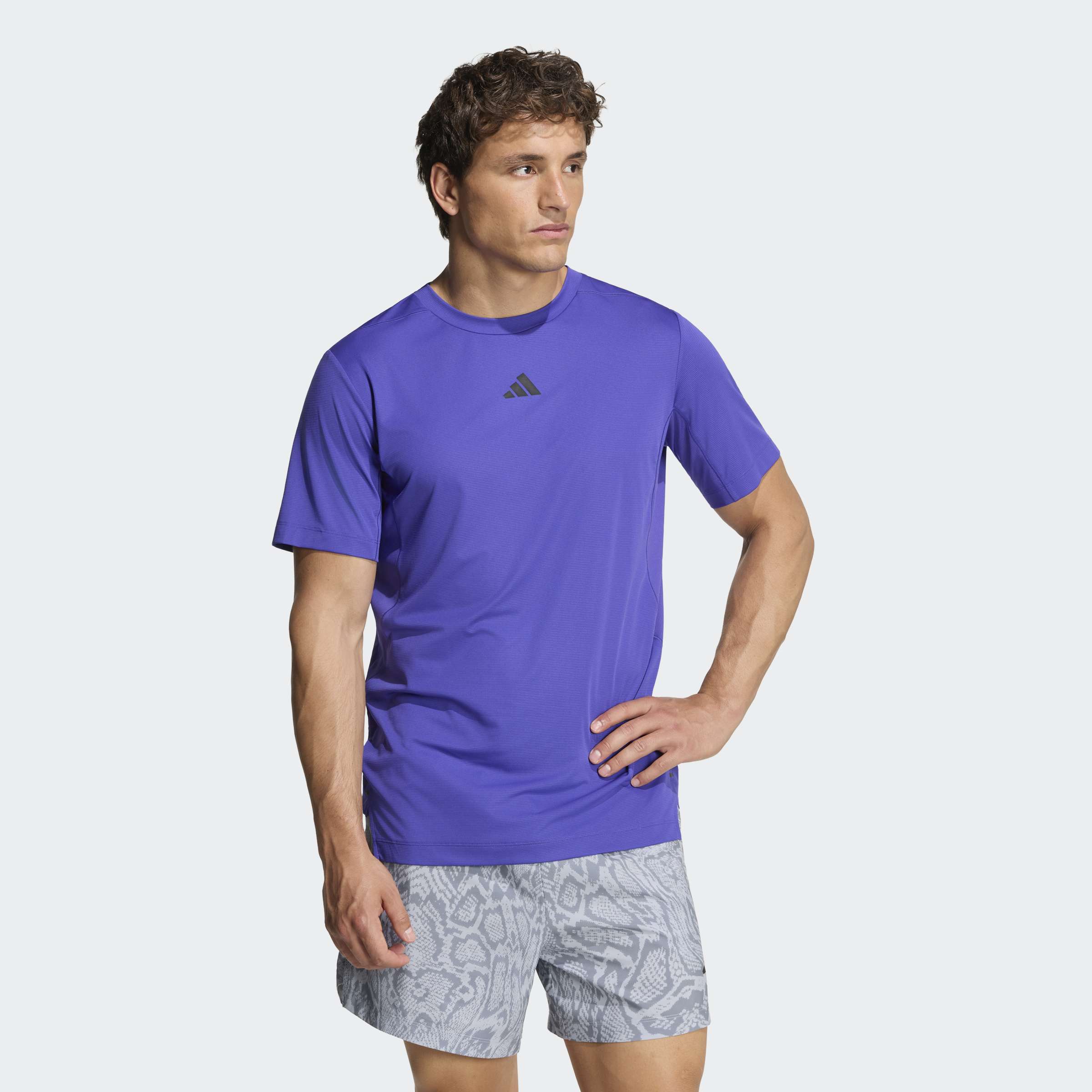 adidas Performance "D4T POWER TEE" mit Rundhalsausschnitt, ohne Verschluss, normale Länge