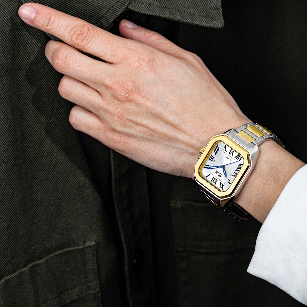 Lotus Quarzuhr »Square«, Armbanduhr, Damenuhr, Edelstahlarmband, analog