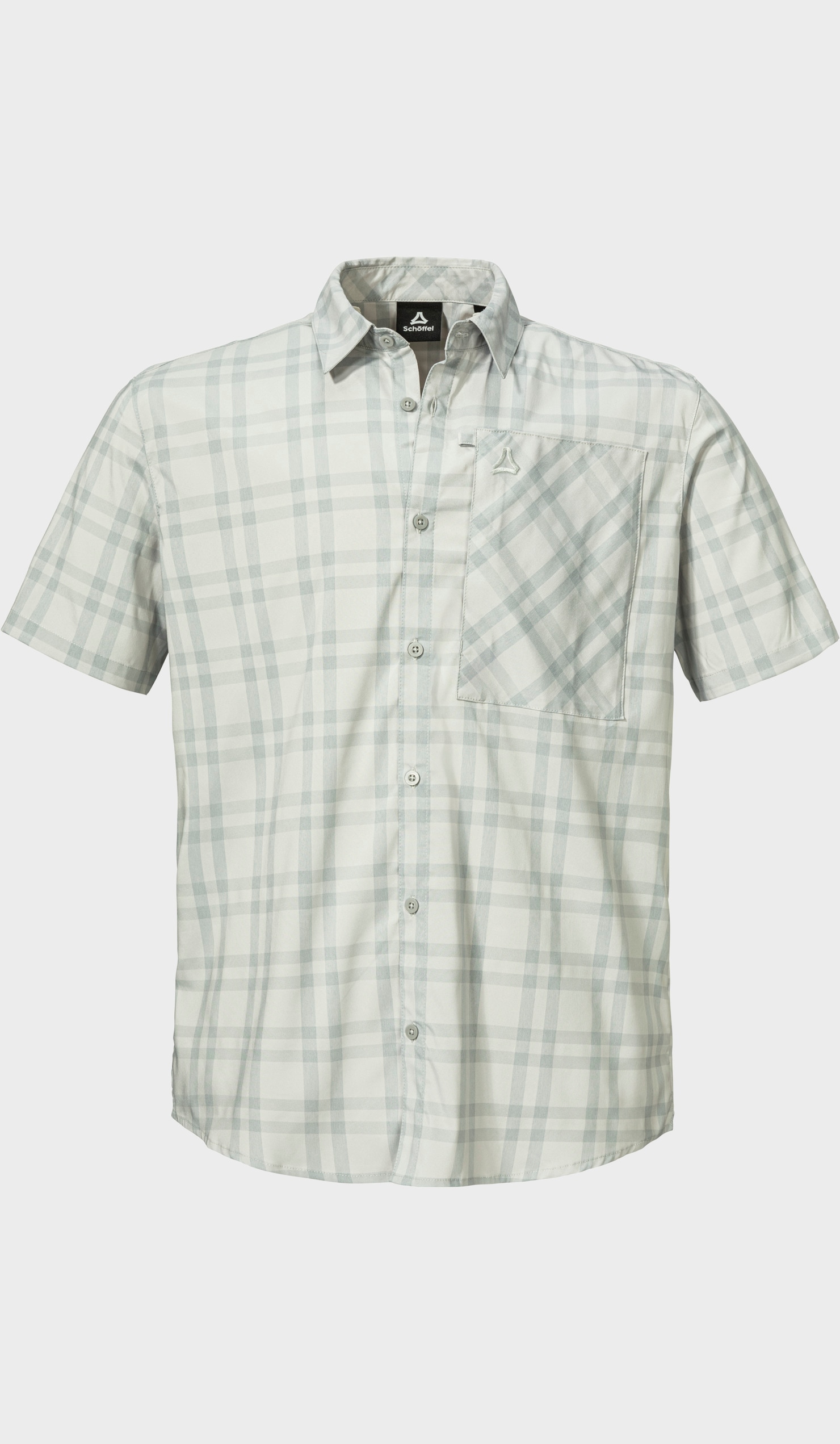 Outdoorhemd SCHÖFFEL "Shirt Style Frolya MEN", Herren, Gr. 52, Normalgrößen, 9000, grau, Oberstoff: 81% Polyester, 14% Nylon, 5% Elasthan, V-Ausschnitt, Hemden