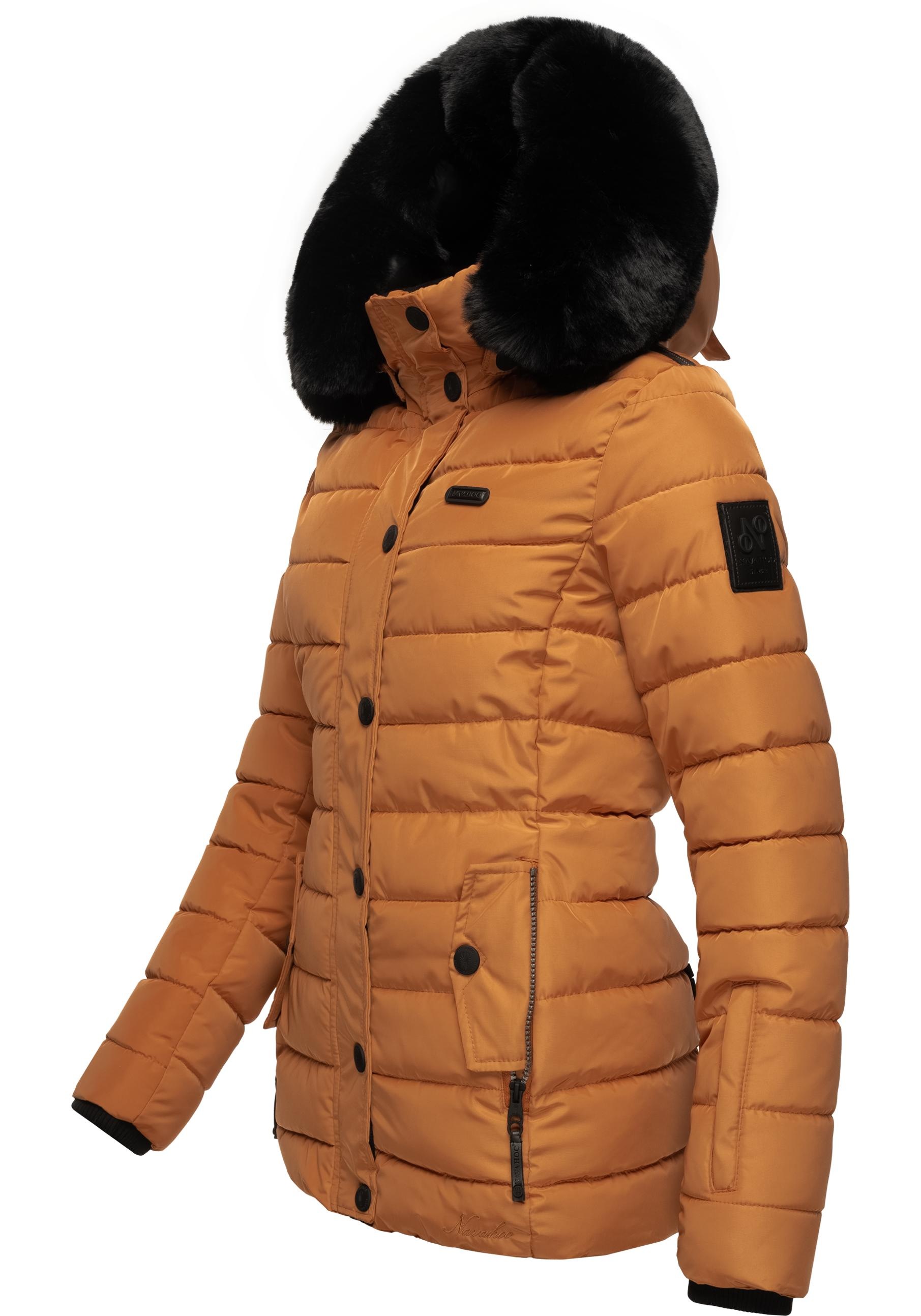 Navahoo Steppjacke »Milianaa«, mit Kapuze, Edle Winterjacke mit weicher Kunstfell-Kapuze