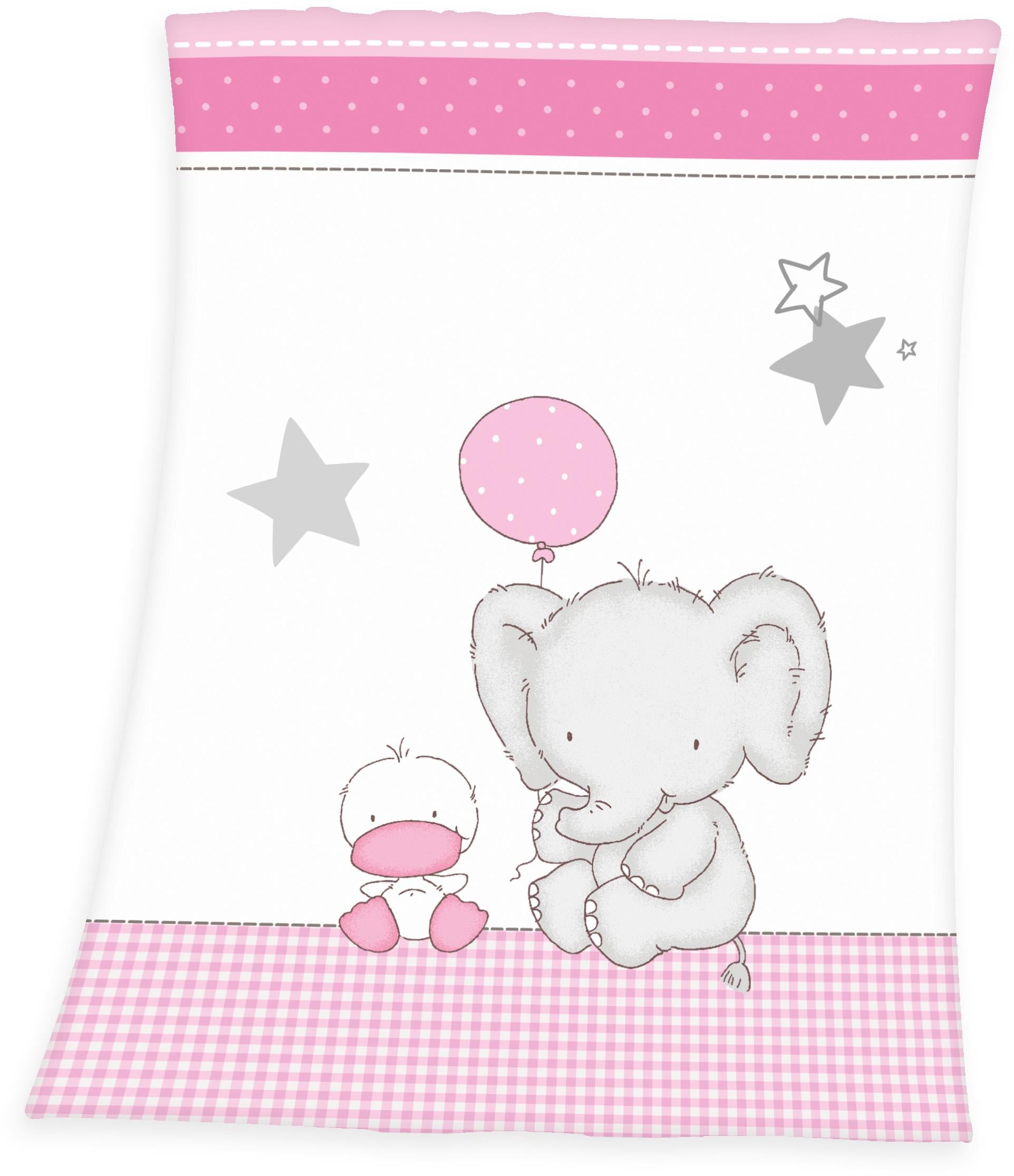 Baby Best Babydecke Fynn Elefant, mit Elefant & Ente rosa Decken