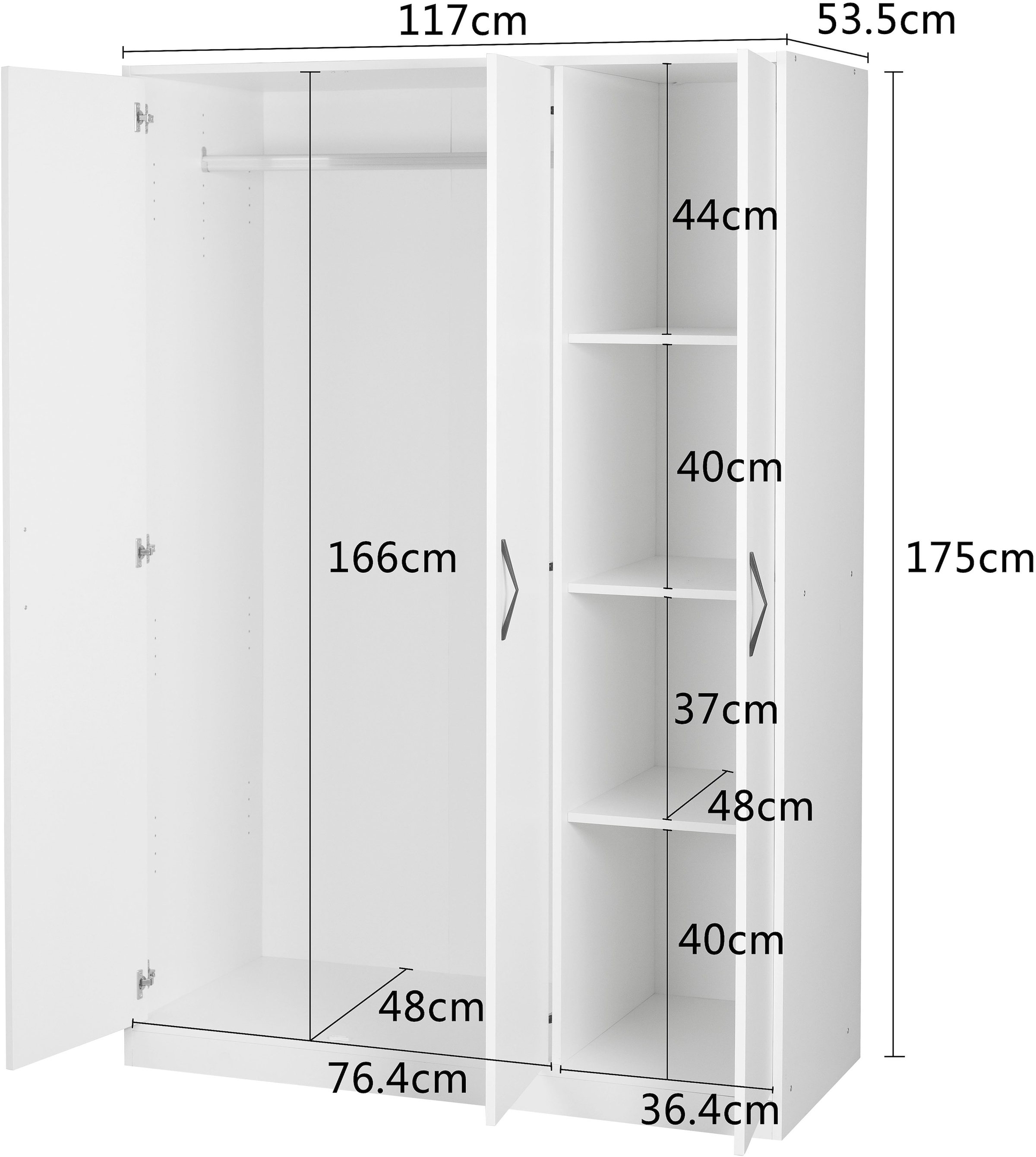 OTTO home Kleiderschrank »Hamburg Schlafzimmer Schrank Otto´s Choice« stabile robuste Bauweise mit optimaler Aufteilung,  Schlafzimmerschrank klassisches Design Garderobe Schrank Bestseller