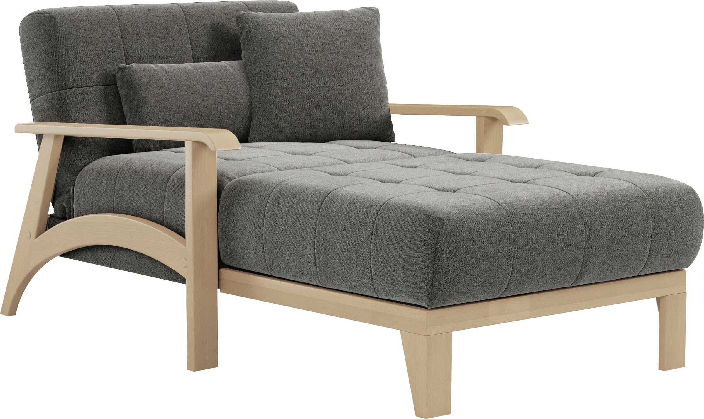 sit&more Recamiere »Billund«, Armlehnen aus Buchenholz in natur, verschiedene Bezüge und Farben