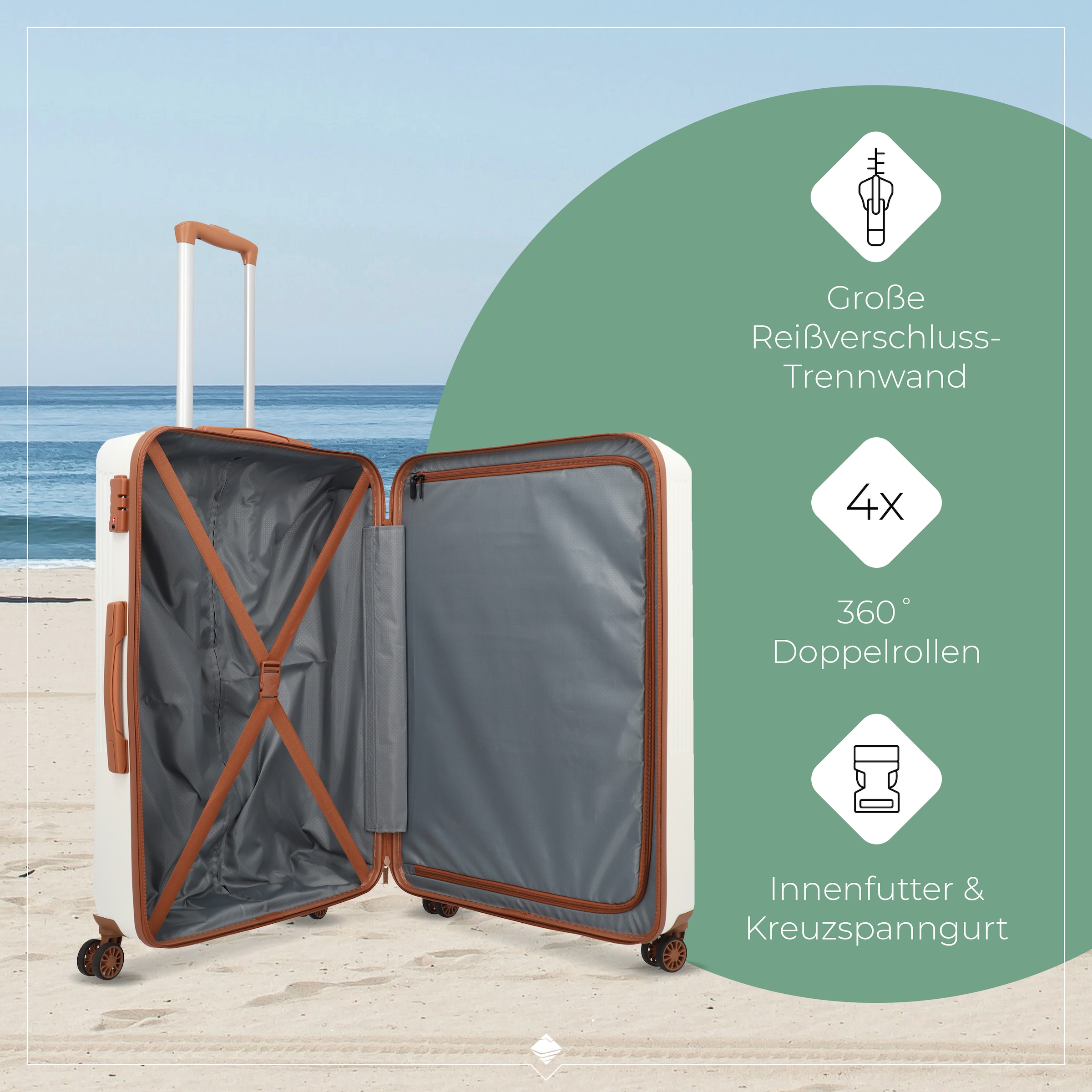 travelite Hartschalen-Trolley »BALI, in verschiedenen Größen und Farben«, 4 Rollen, Hartschallenkoffer Reisegepäck Reisekoffer TSA Schloss
