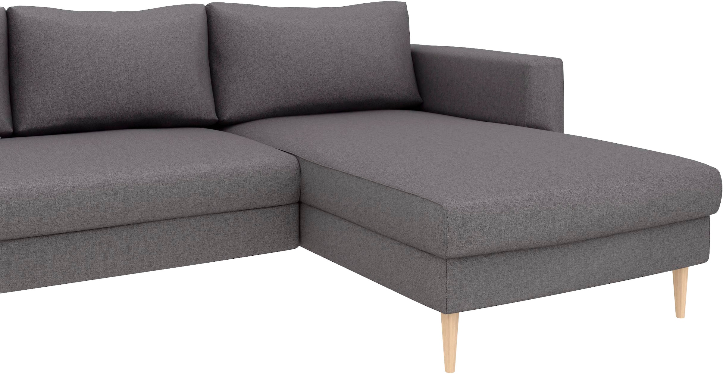 TRENDMANUFAKTUR Wohnlandschaft »Amazing, wahlw. mit Schlaffunktion & Bettkasten, Fuß Buche lackiert« Sofa in U-Form, in Cord oder Struktur, Breite 305 cm