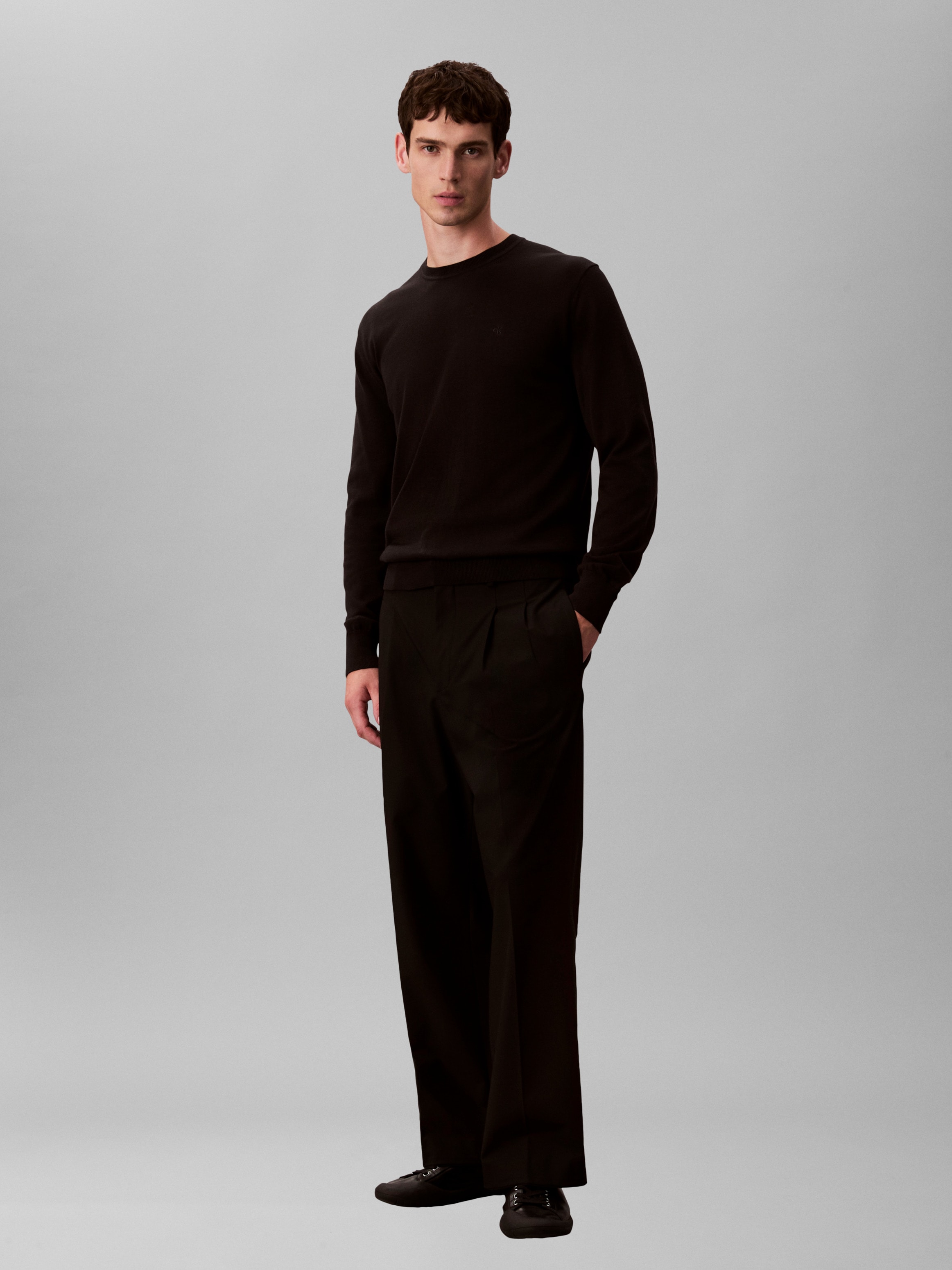 Calvin Klein Jeans Strickpullover »LS SUPIMA COTTON CREW 14GG« Mit Rundhalsausschnitt