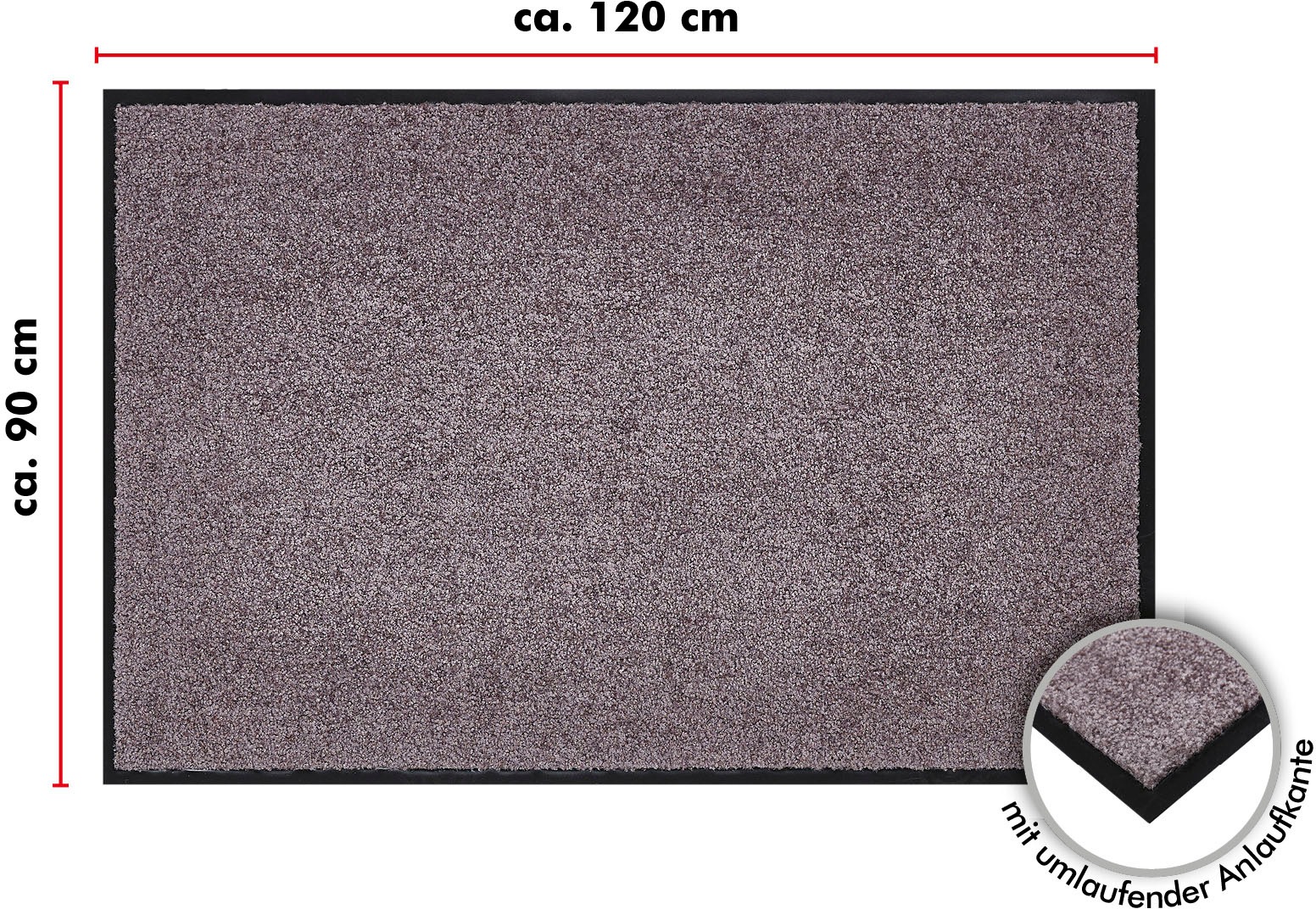Andiamo Fußmatte »Super Wash & Clean, Made in Belgium«, rechteckig, 7 mm Höhe, Schmutzfangmatte, Uni Farben, rutschhemmend, waschbar