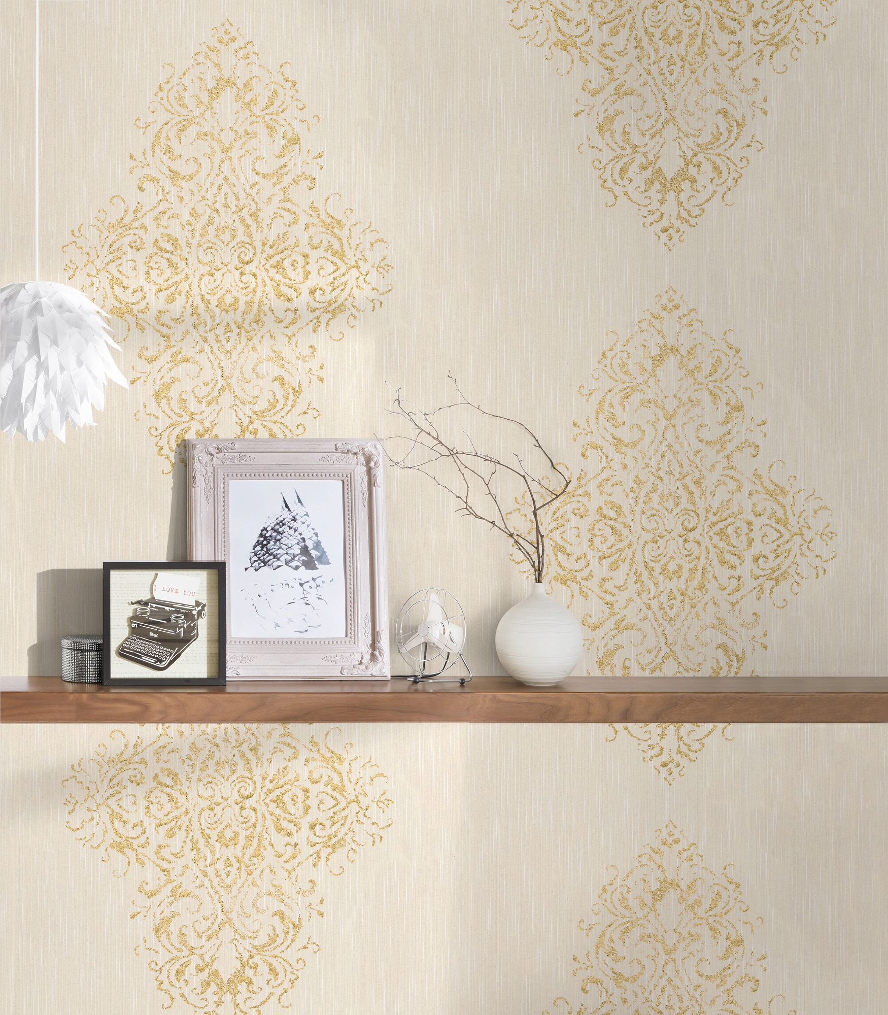 Architects Paper Textiltapete »Luxury wallpaper«, Barock-ornamental-gemustert, Textil Tapete Barock Metallic Effekt Tapeten Wohnzimmer Schlafzimmer