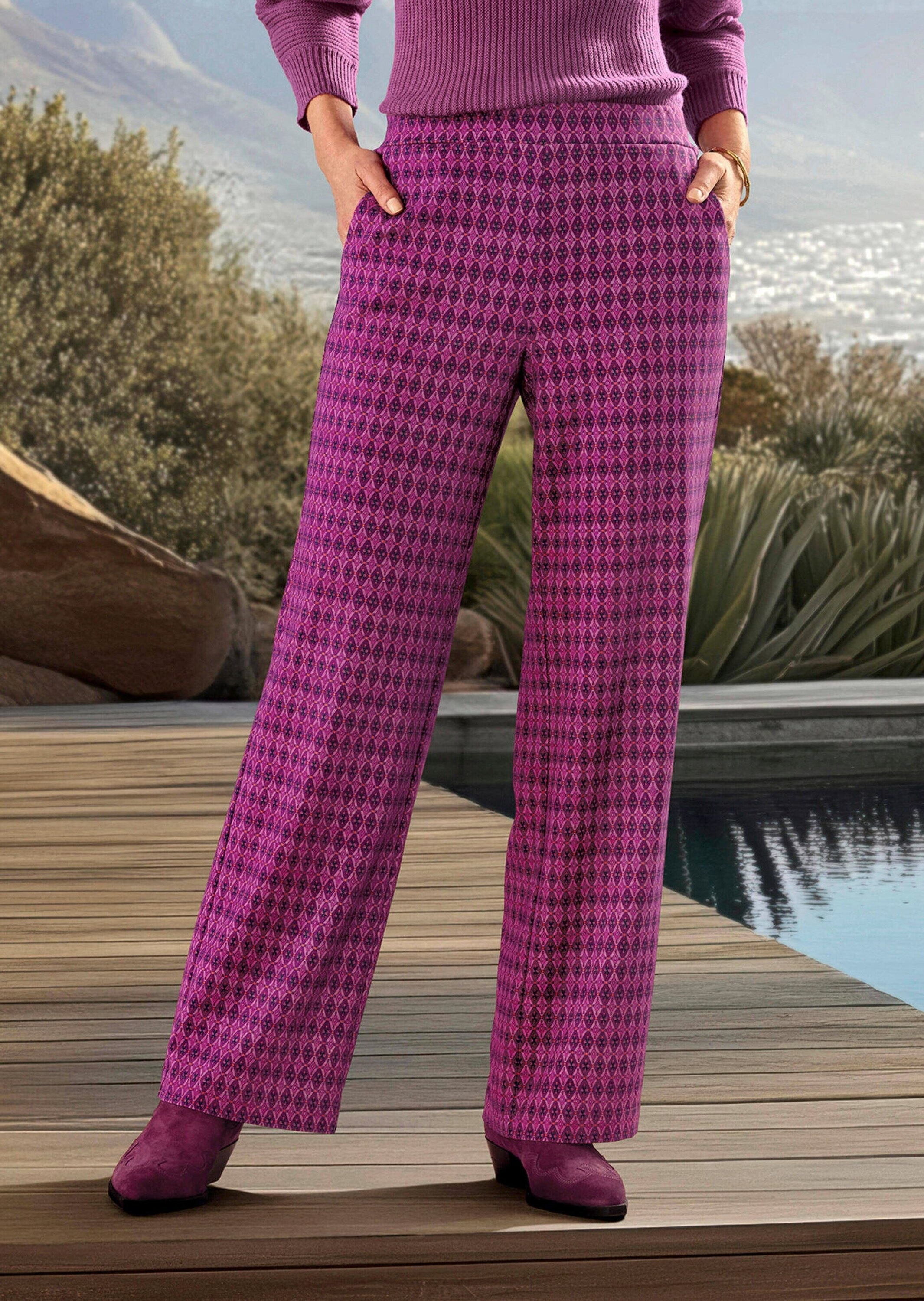 GOLDNER Chinos »Kurzgröße Druckhose VERA«
