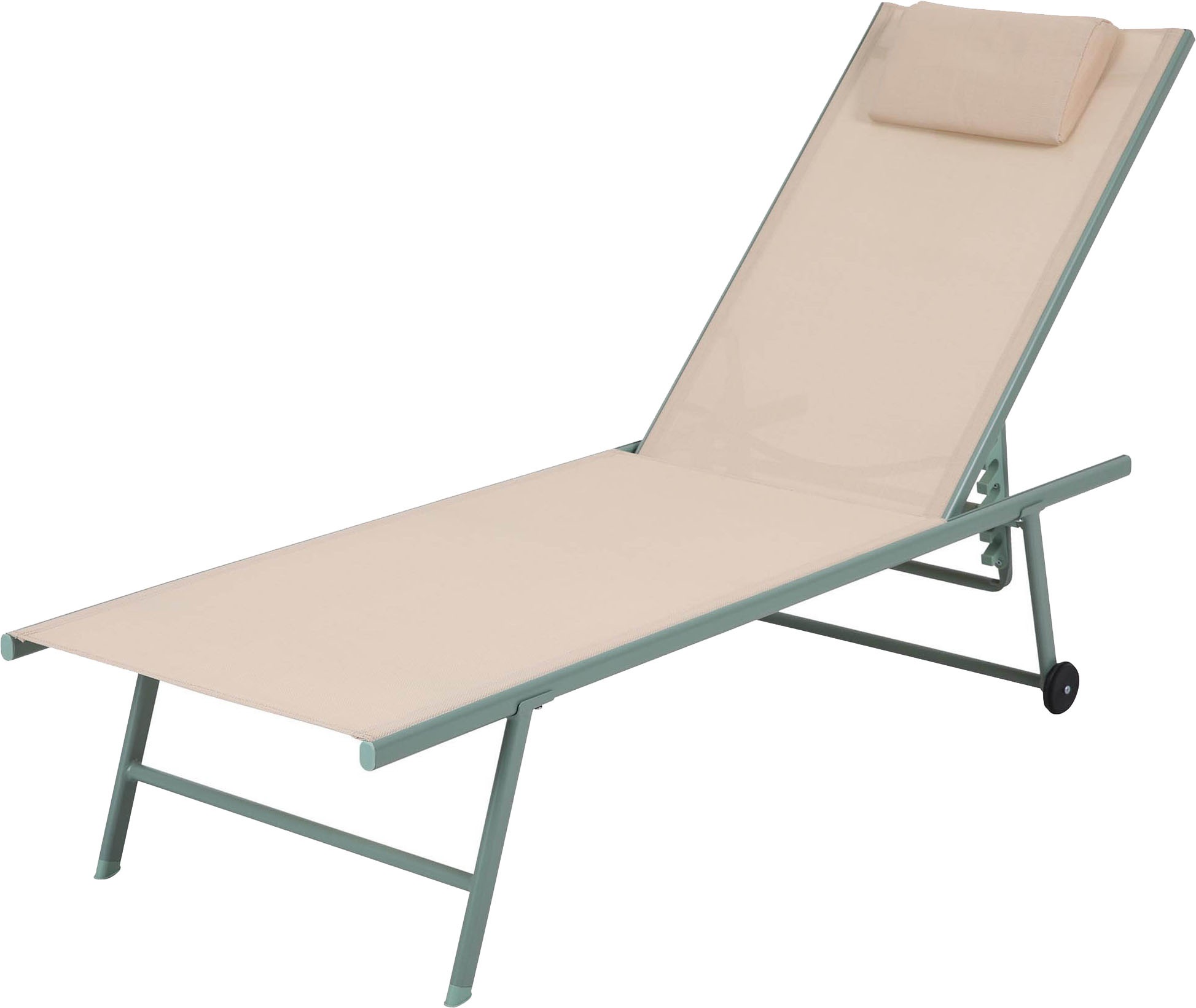 Rollliege BEST, grün, Obermaterial: 100% Polyethylen, Gartenliegen, "Travis", rollbar