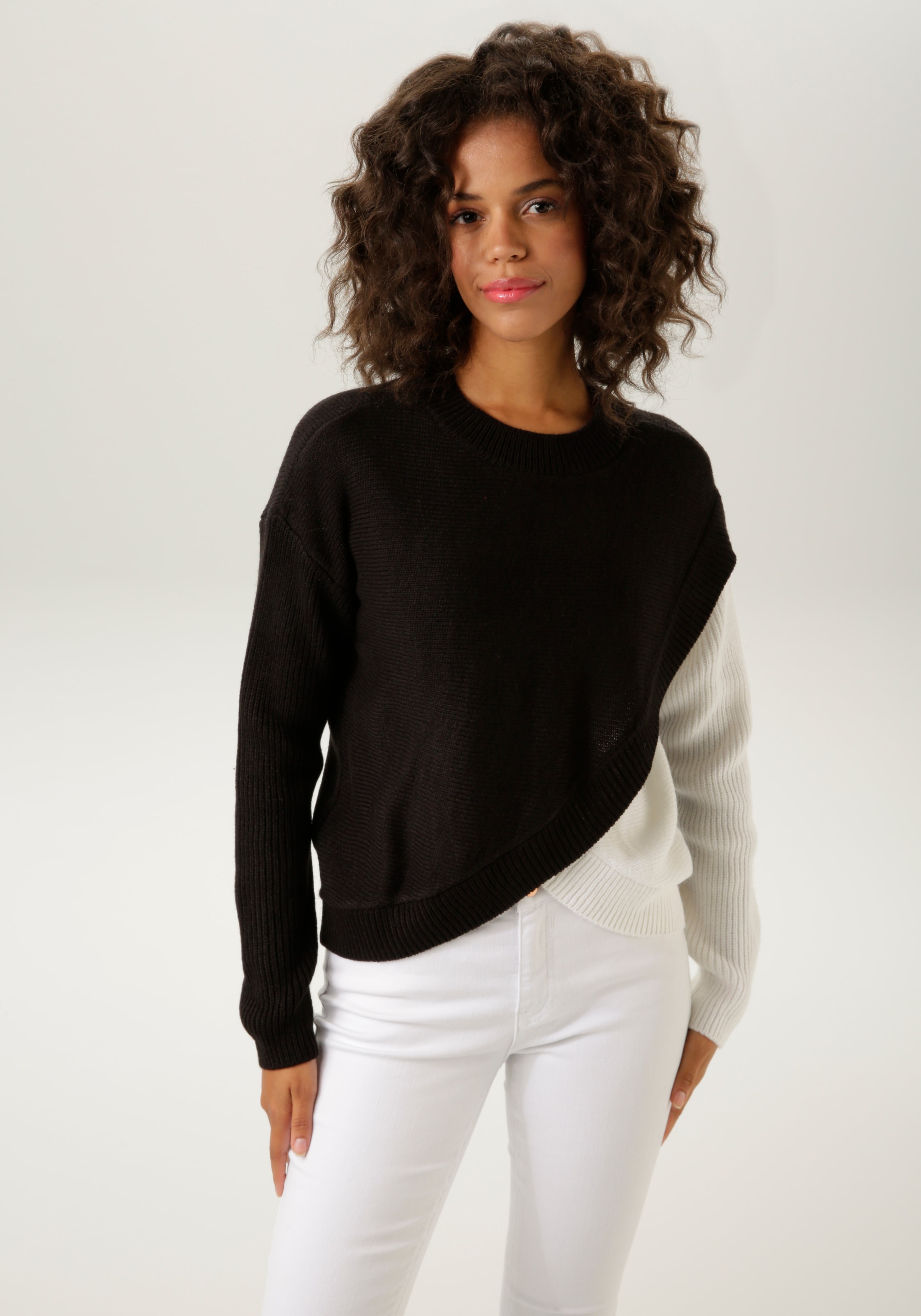 Aniston CASUAL Strickpullover, im extravagantem Lagen-Look