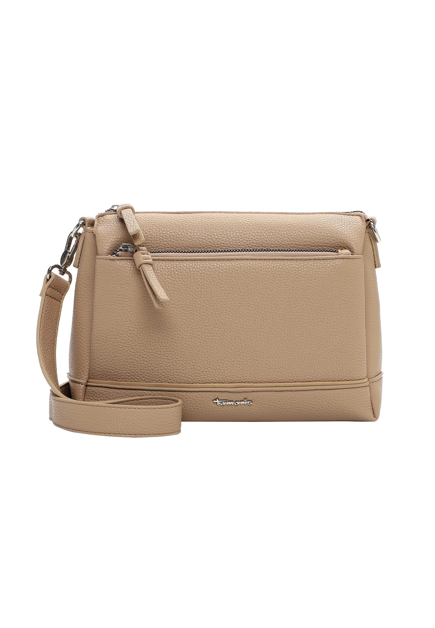 Umhängetasche TAMARIS "Umhängetasche TAS Kennia", Damen, Gr. B/H/T: 25cm x 17cm x 10cm 0, beige (sand 420), Polyurethan, Taschen Umhängetasche