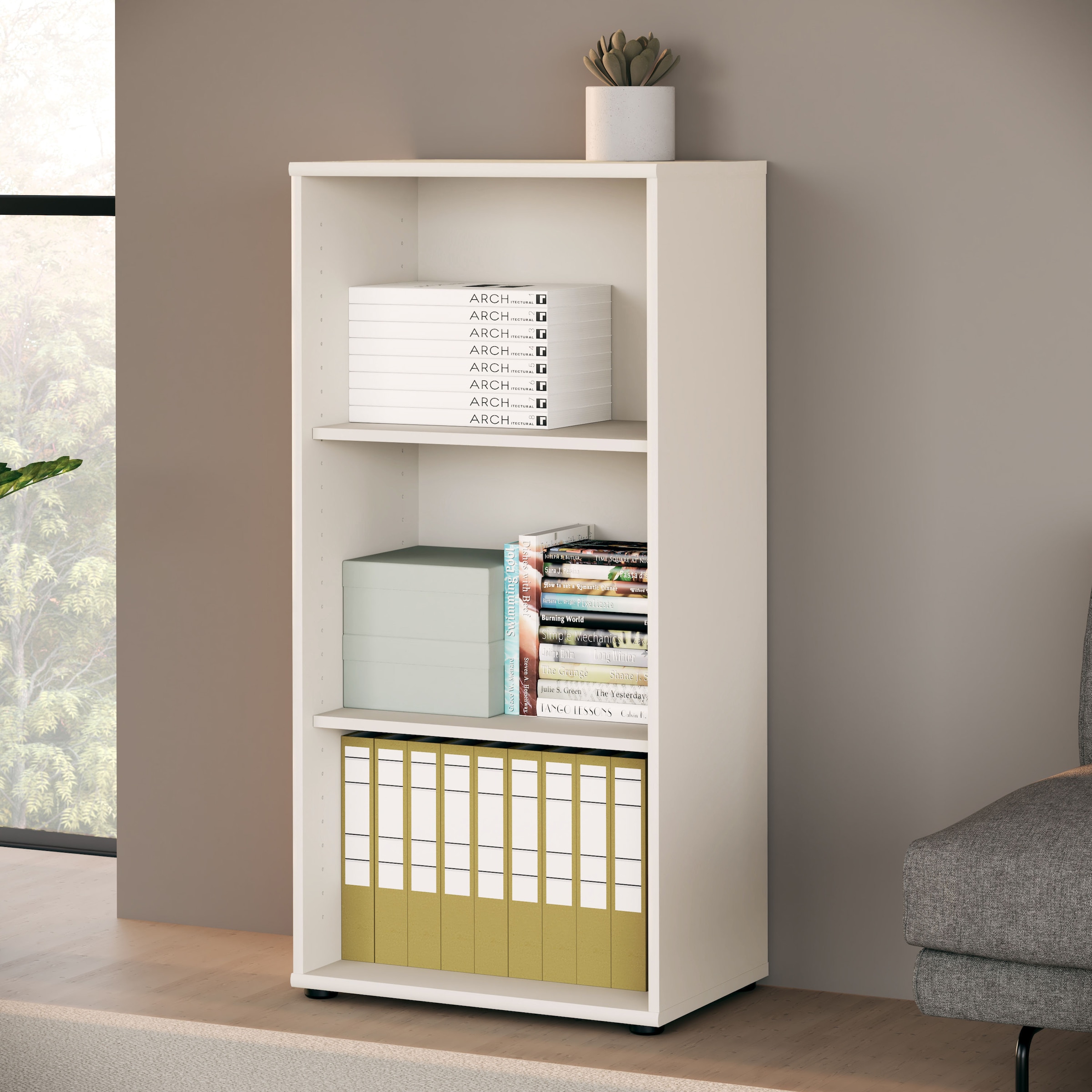 FORTE Regal »Tempra, Mehrzweckregal schmal, Höhe 111,1cm, 2 Ablageböden« Breite 54 cm