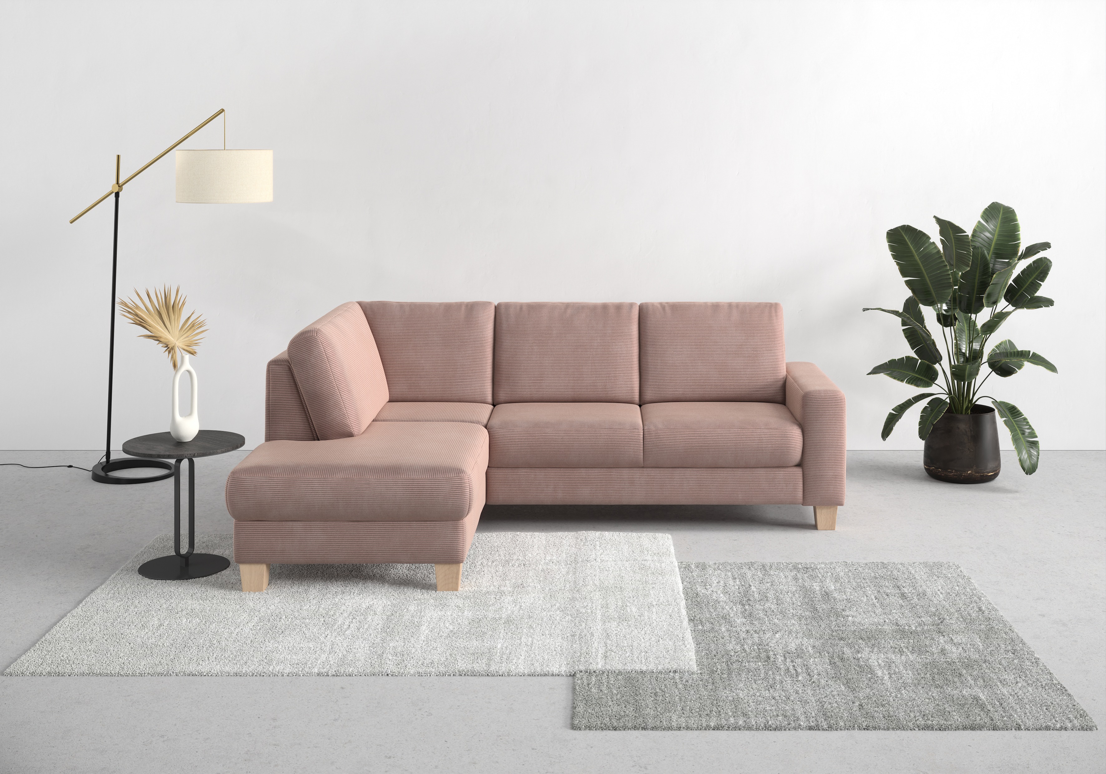 Thumbnail - Home affaire Ecksofa "Summer L-Form", mit Ottomane, wahlweise mit Bettfunktion und Bettkasten, Cord-Bezug