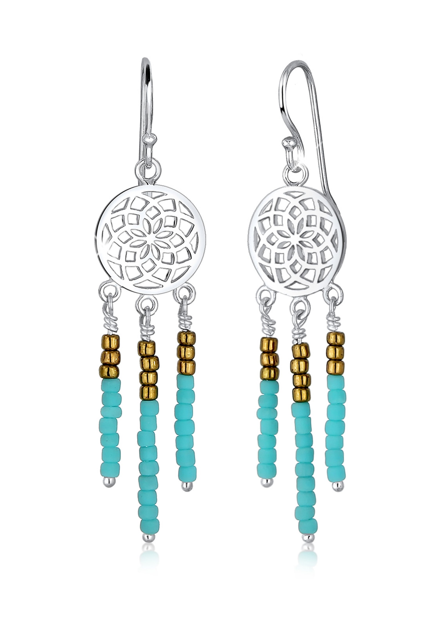 Elli Paar Ohrhänger »Traumfänger Ornament Boho Festival 925 Silber«