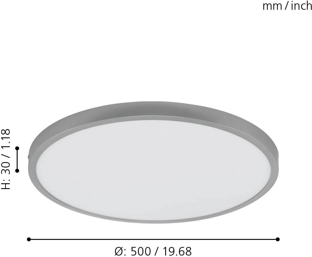 EGLO Aufbauleuchte »FUEVA 1«, 1 flammig-flammig, schlankes Design, nur 3 cm hoch, Durchm. 50 cm