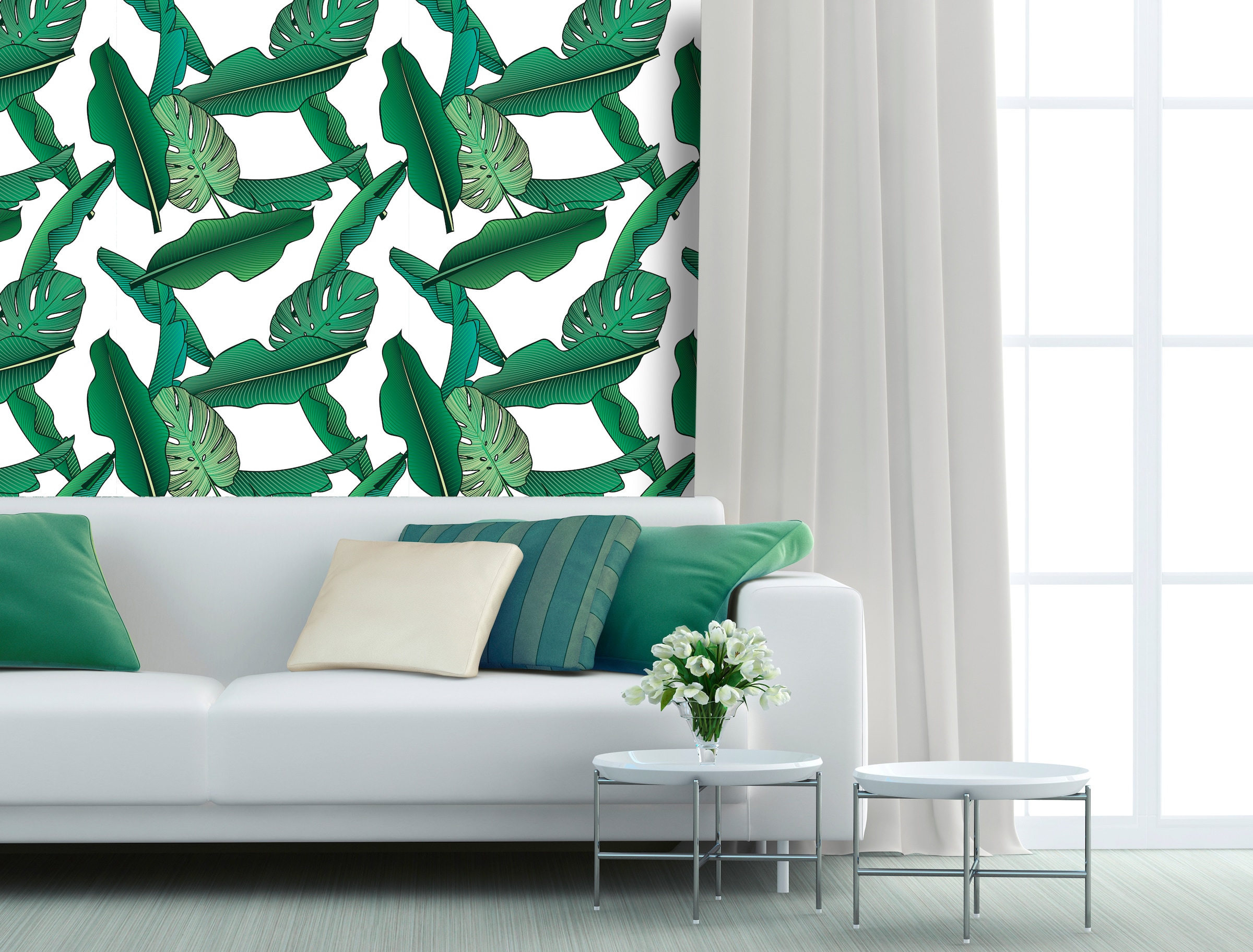 queence Vinyltapete »Elaine« Motiv | bedruckt | botanisch | geblümt | gemustert | natürlich glatt 90x250cm, selbstklebend, kinderleichte Anbringung, , Sticker