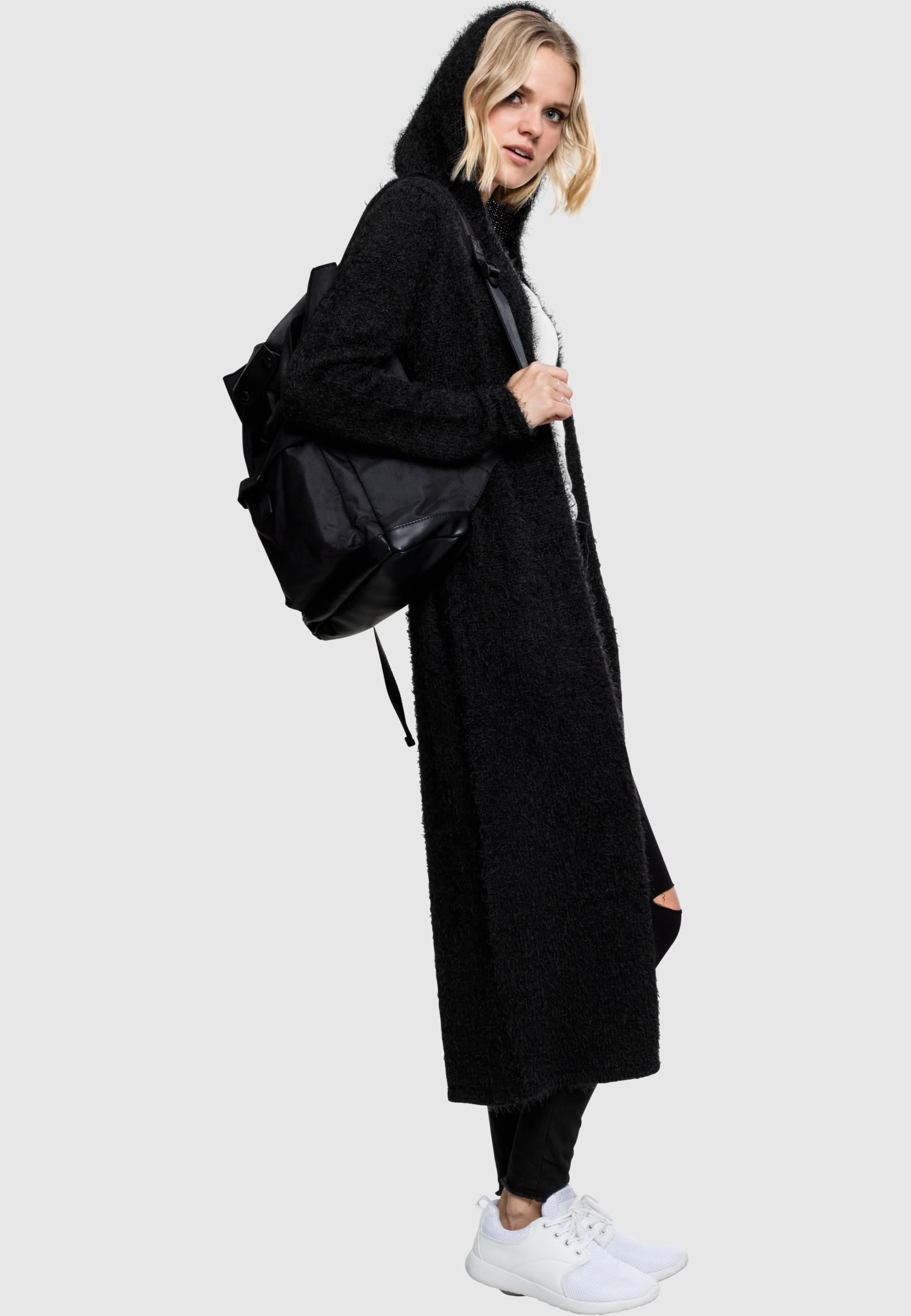URBAN CLASSICS Strickjacke »Urban Classics Damen Ladies Hooded Feather Cardigan«
