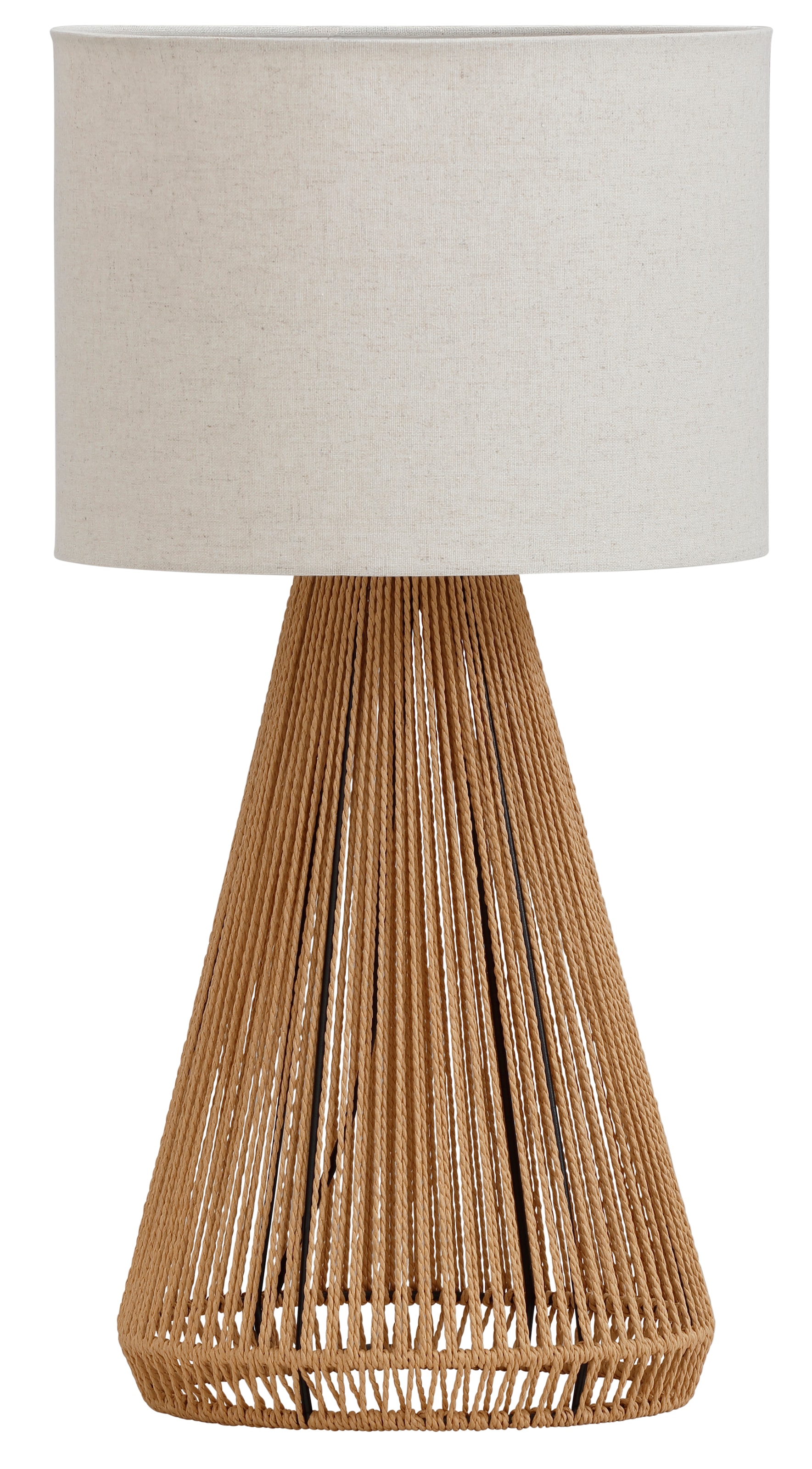 LeGer Home by Lena / »Zuri«, beige Sisalschnur, 1 flammig-flammig, Tischlampe | Leinenschirm - mit Gercke Tischleuchte Im Stoff Sale