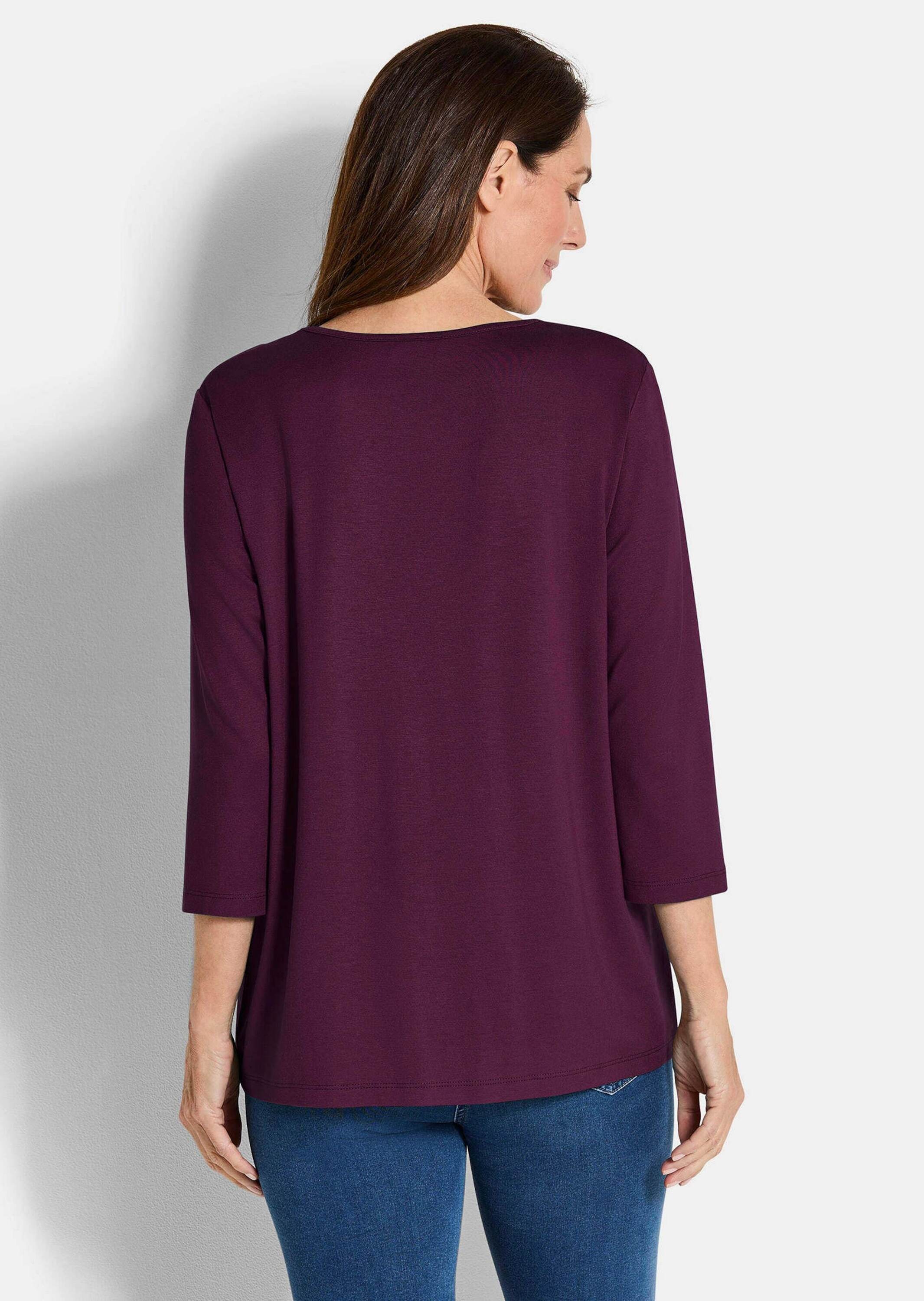 GOLDNER Kurzarmshirt »Kurzgröße Feminines Shirt aus Viskose-Jersey«