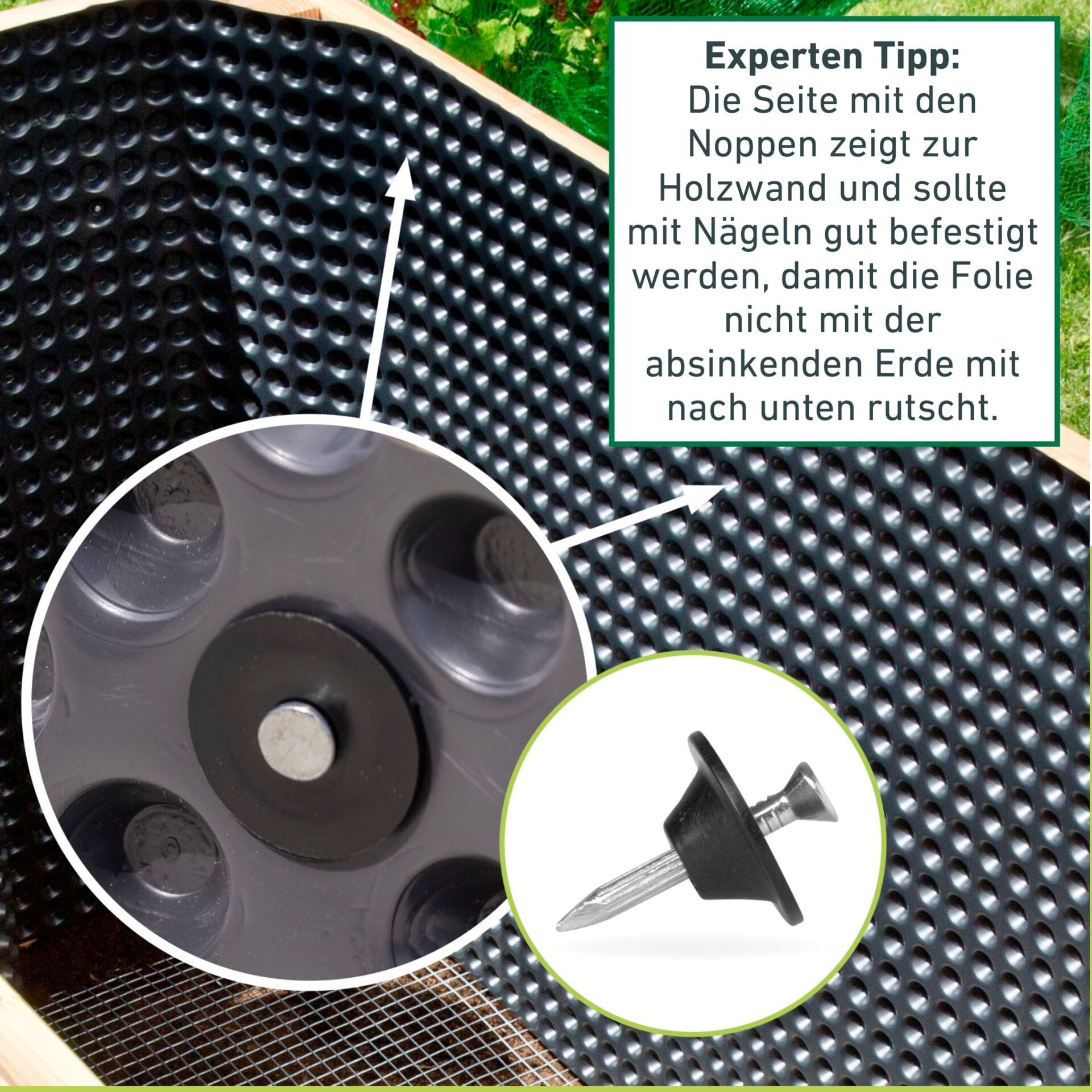 Windhager Hochbeet »Befestigungsnägel für Hochbeet Noppenfolie 100 Stk.« robuste Stahl Dichtnägel für Noppenbahn 3,5 x 30 mm