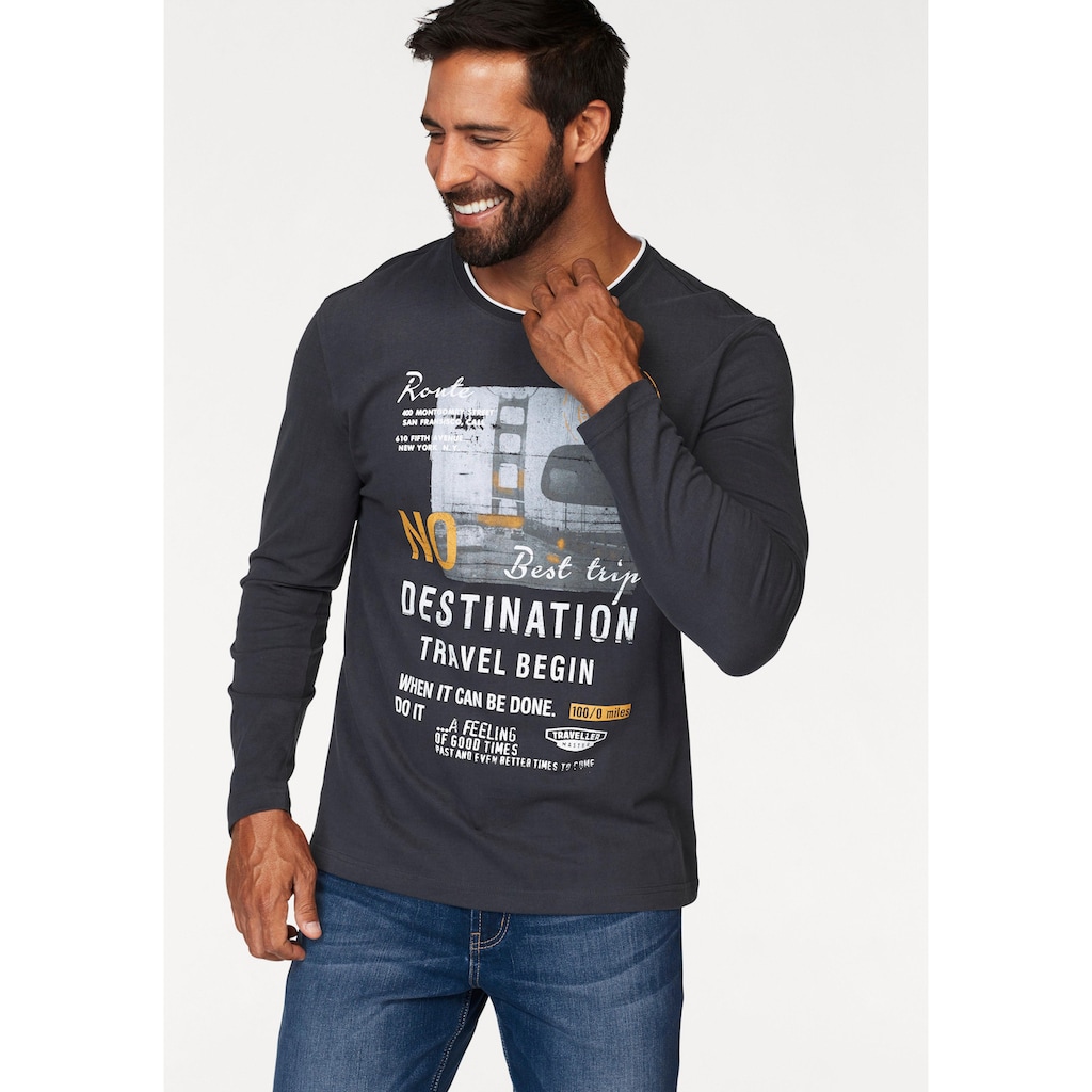 Man's World Langarmshirt, mit mehrfarbigem Print