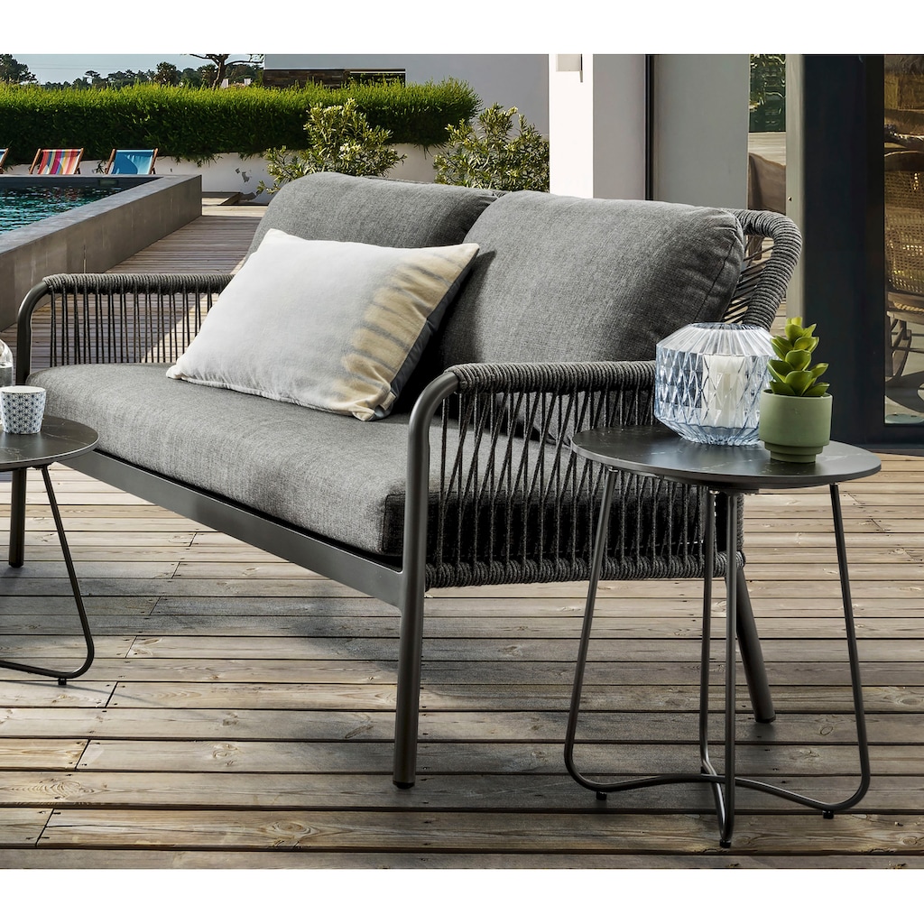 Destiny Gartenlounge-Set »GENUA«, (12 tlg.), 1 Sofa, 2 Sessel, 2 Tische ⌀ 60x40 u. ⌀ 40x50 cm