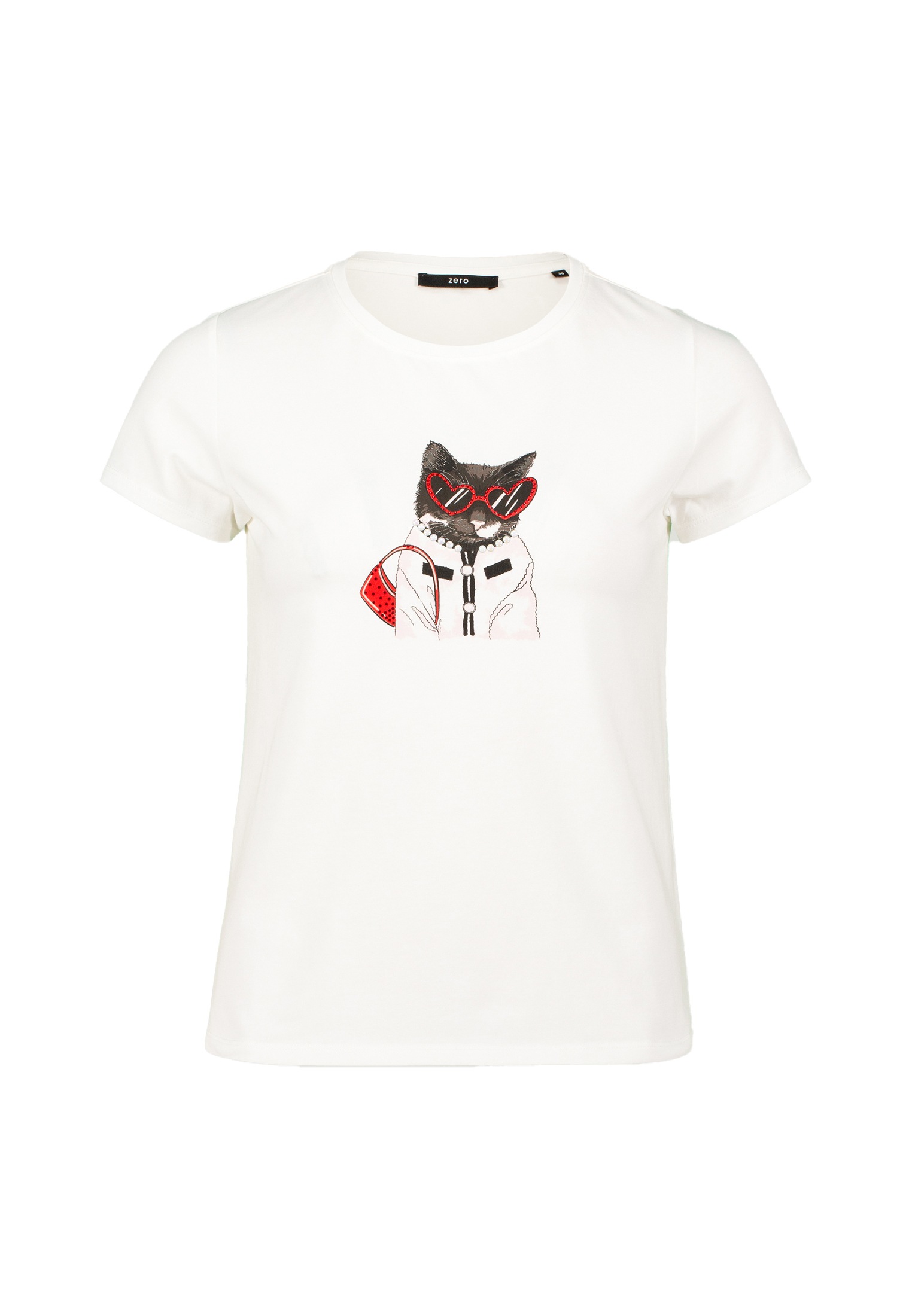 Zero Kurzarmshirt »zero Jerseyshirt mit Ziersteinen«, (1 tlg.), Ziersteine