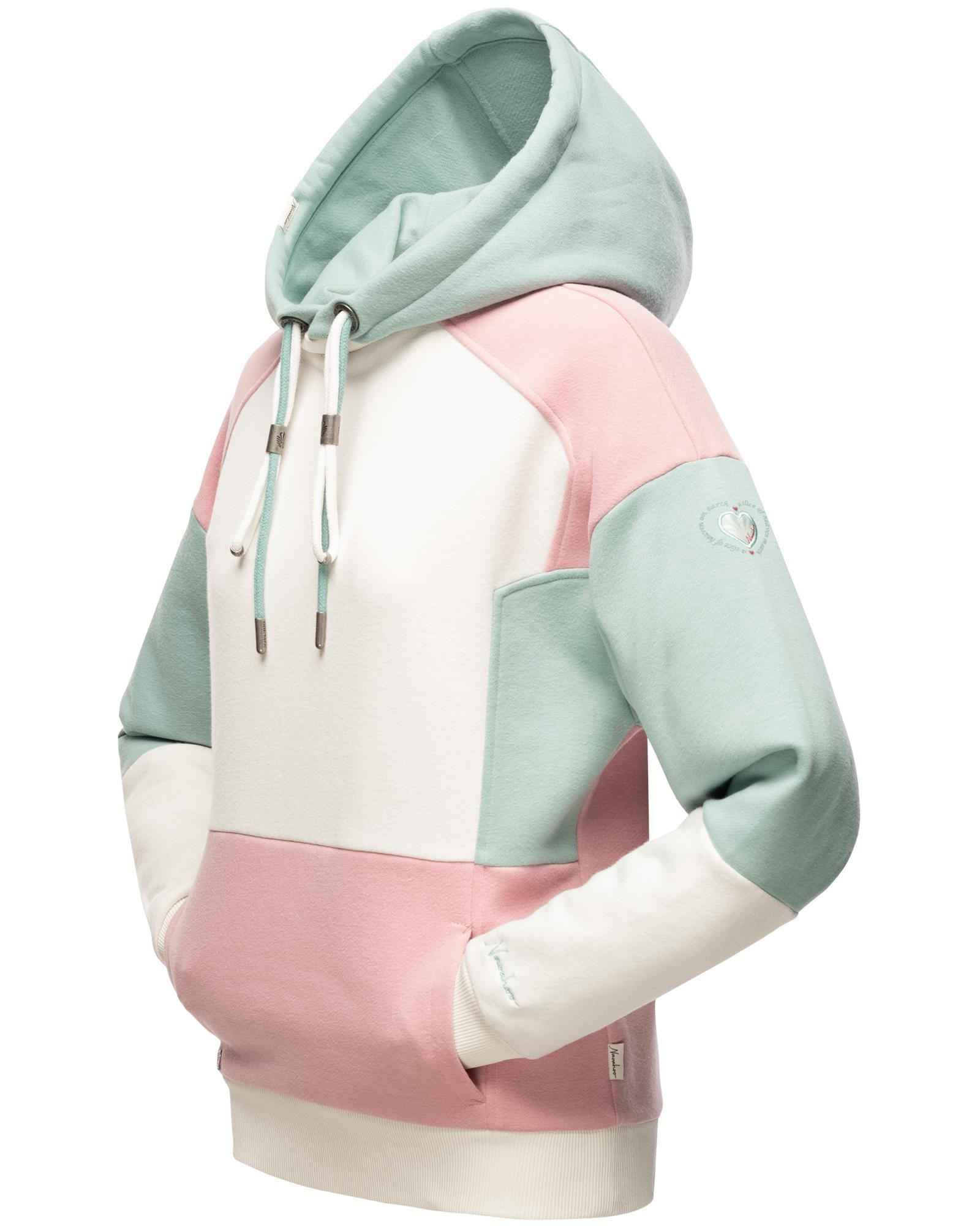 Navahoo Kapuzensweatshirt »Babykätzchen«, Verspielter Damen Hoodie im Colorblocking-Look