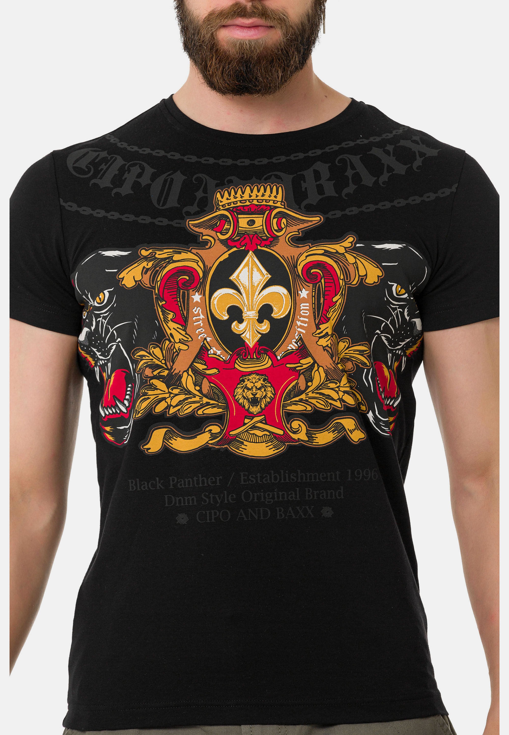 Cipo & Baxx T-Shirt »T-Shirt«, mit Panther Print