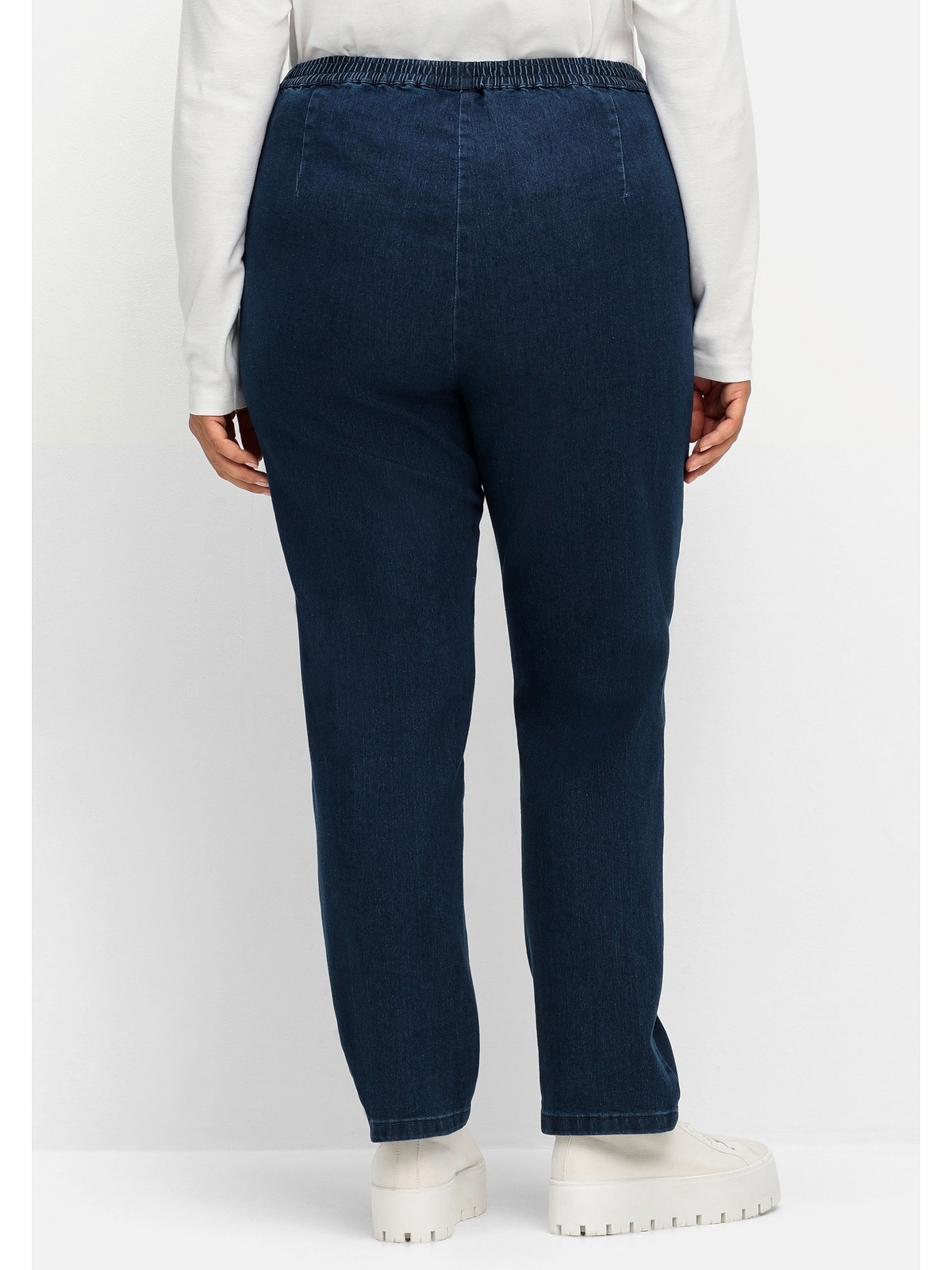 »Große Sheego bestellen | Größen«, Gerade und Smokbund BAUR Jeans mit online Used-Effekten