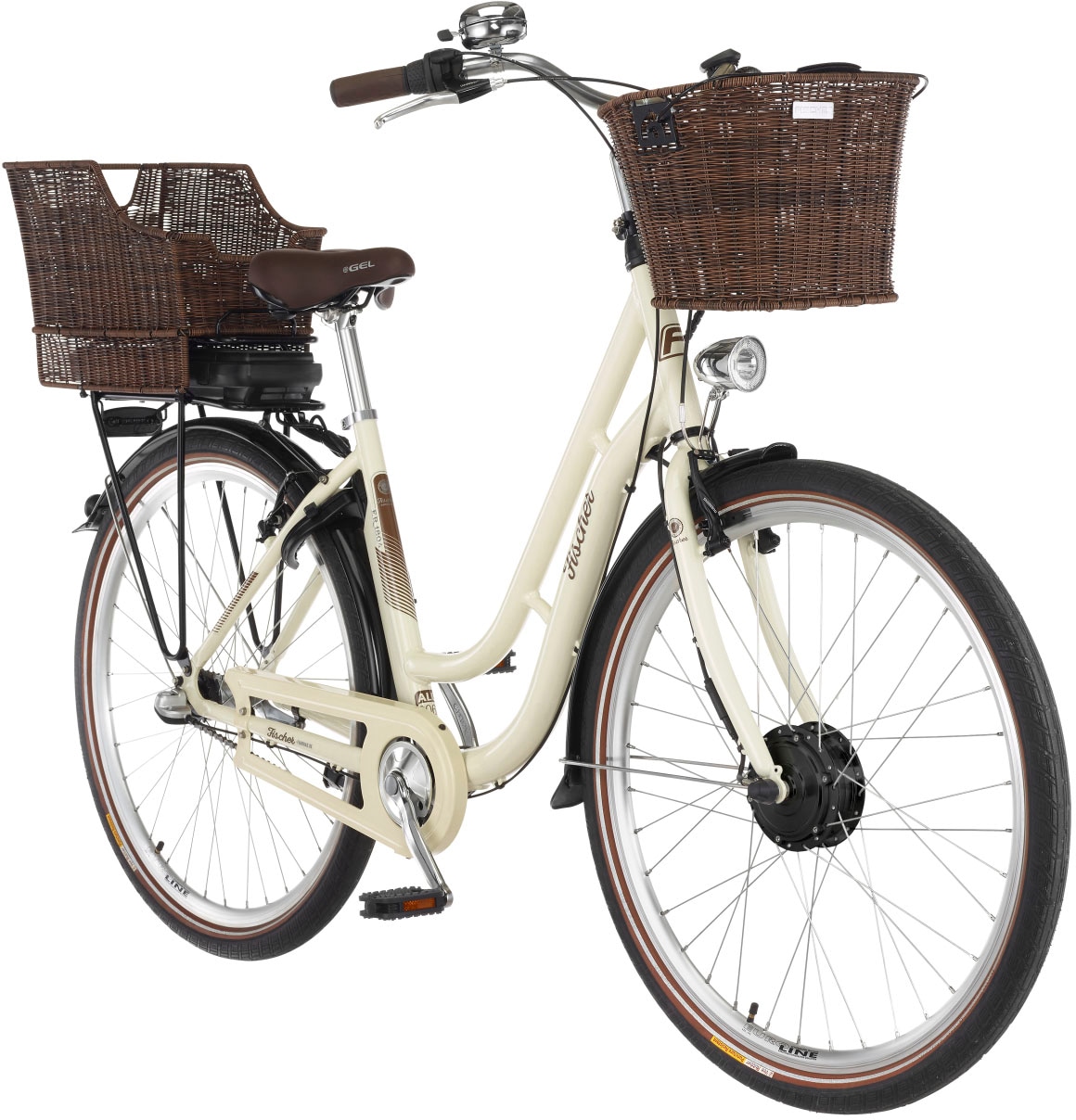 FISCHER Fahrrad E-Bike »CITA ER 1804 418 48«, 3 Gang, Shimano, Nexus, Frontmotor 250 W, (Schloss), Pedelec, Elektrofahrrad für Damen u. Herren, Cityrad