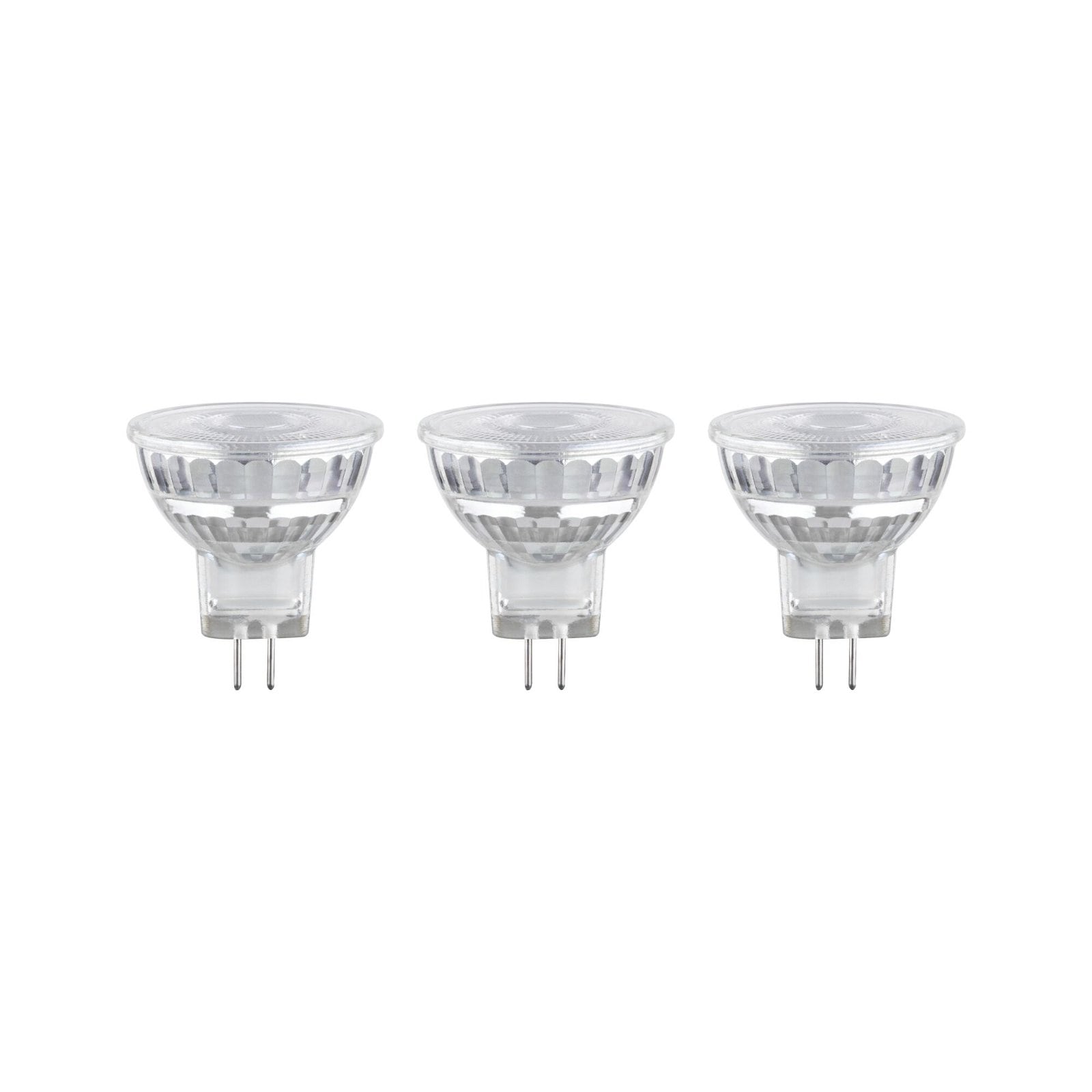 PAULMANN LED-Leuchtmittel "3er-Pack Glasreflektor GU4 184lm 1,8W 2700K 12V", L:3,7cm Ø:3,5cm, silber, Leuchtmittel