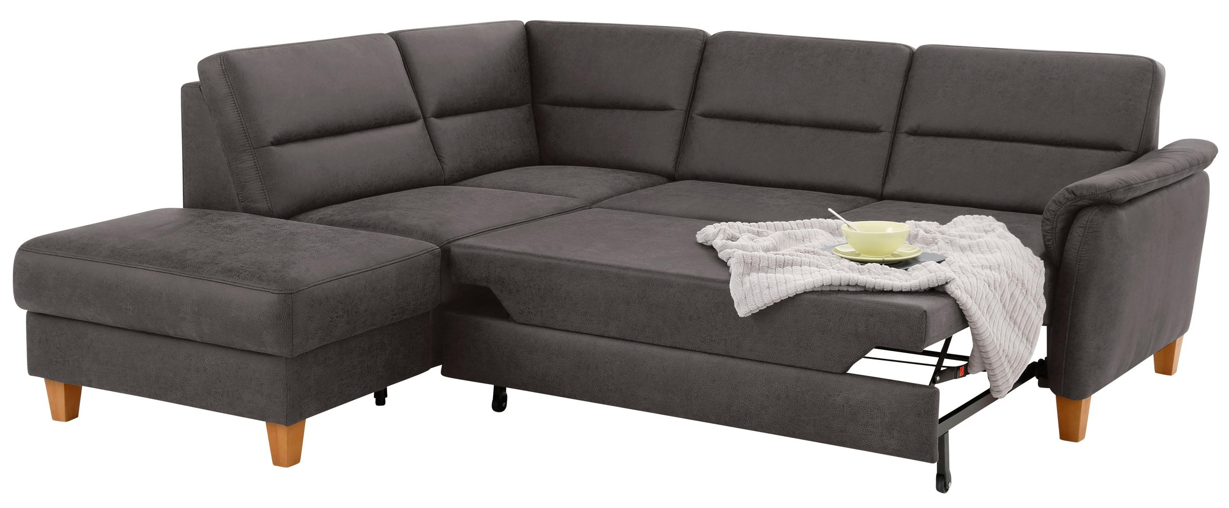 Home affaire Ecksofa »Palmera L-Form«, Federkern, wahlweise mit Bettfunktion und mit/ohne Stauraum