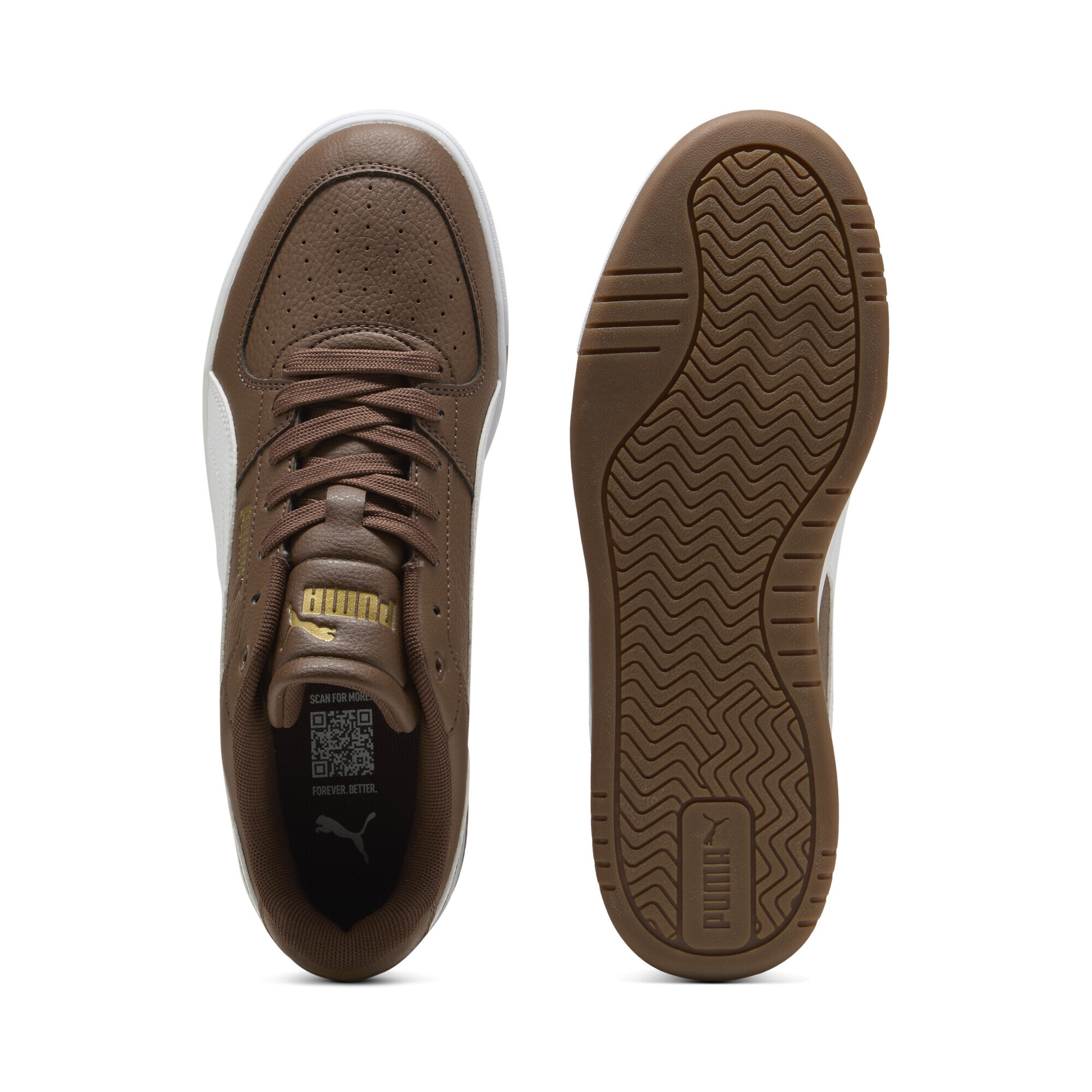 Baskets Puma Caven III Homme Marron Blanc Or 48 3