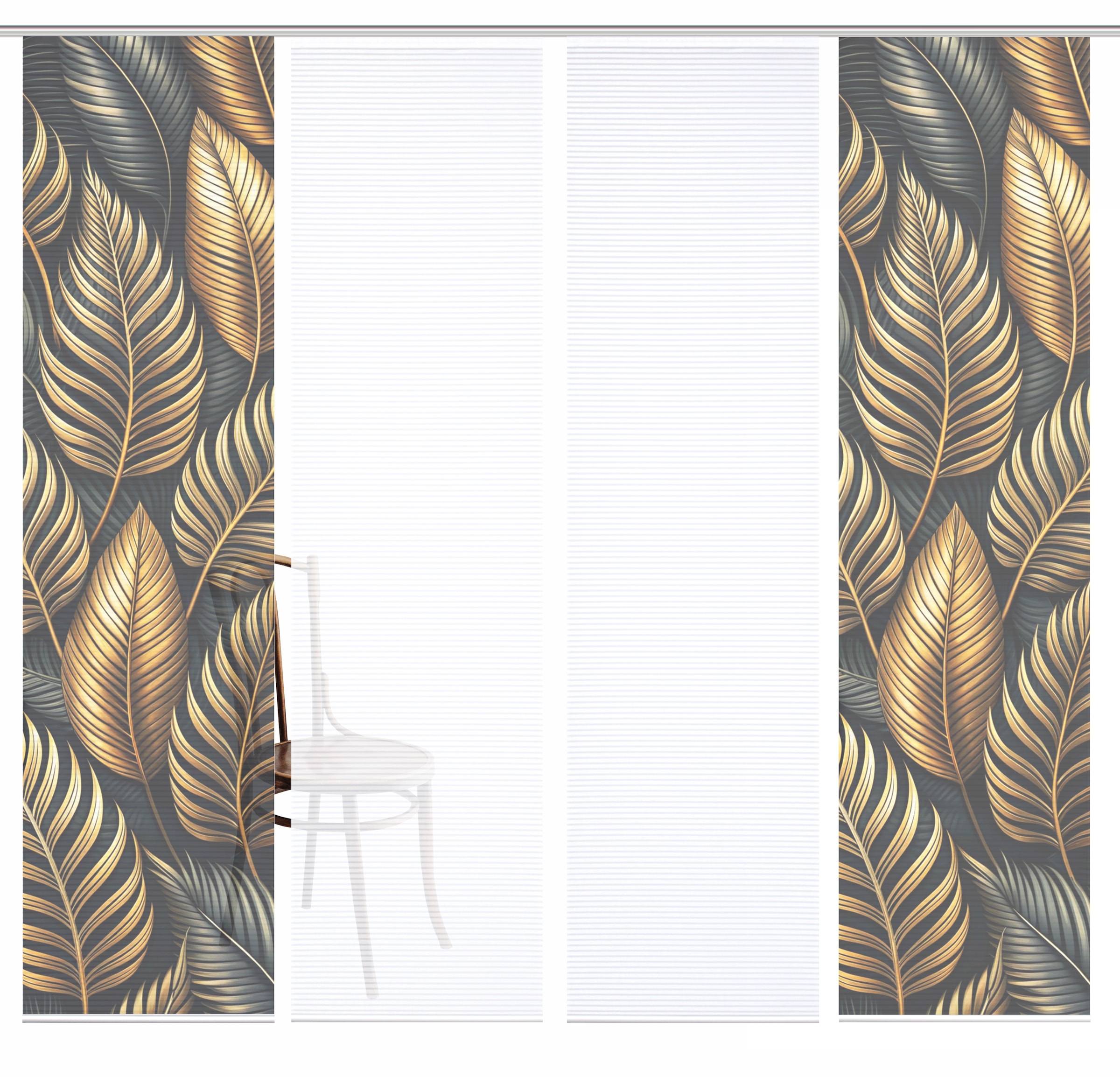 HOME in green Schiebegardine »ZEDRIC« Paneelwagen 4 Stk. tlg. Bambusoptik, SET, recycelt, Digitaldruck