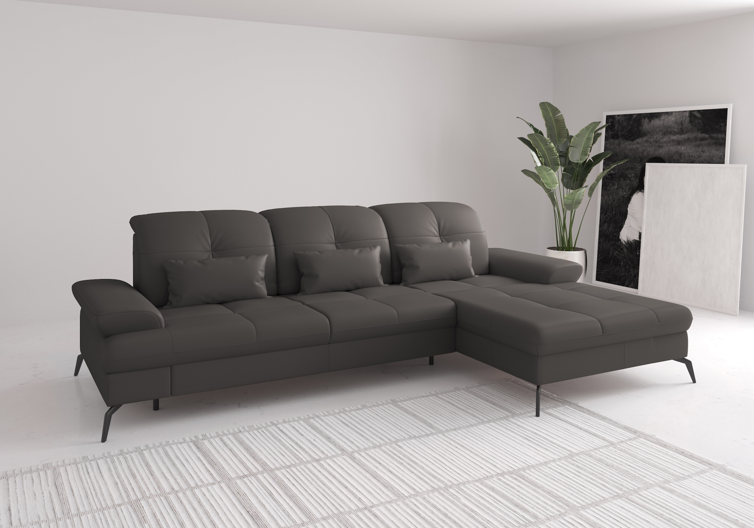 sit&more Ecksofa "Amica, L-Form, inkl. Sitztiefenverstellung & Armteilverstellung" wahlweise mit Schlaffunktion, Bettkasten und Kopfteilverstellung