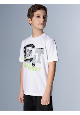 T-Shirt »TRIGEMA T-Shirt mit großem Printmotiv«, (1 tlg.)