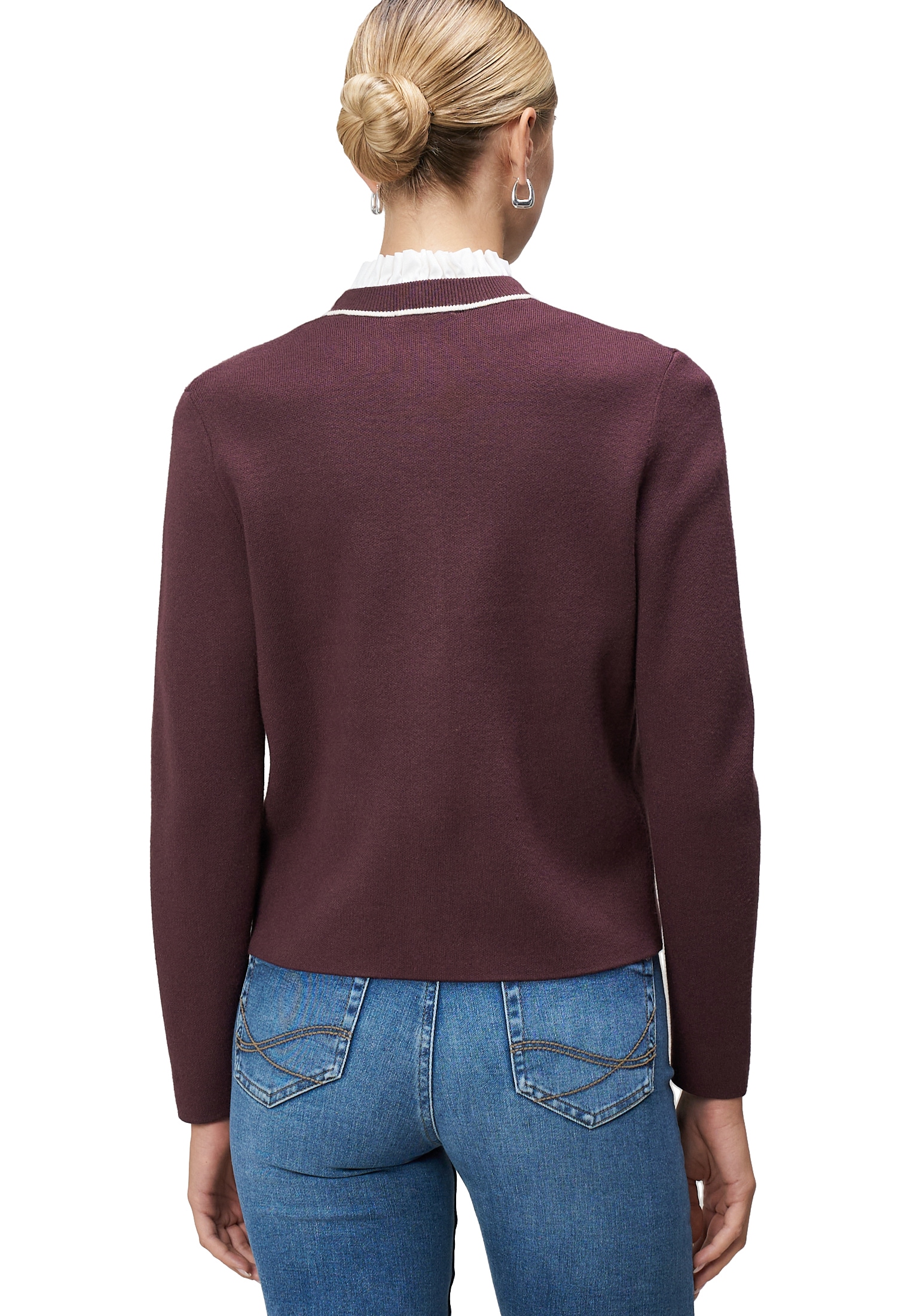 Zero Strickjacke »zero Damen Strickjacke mit Ziertaschen«, Knopfleiste