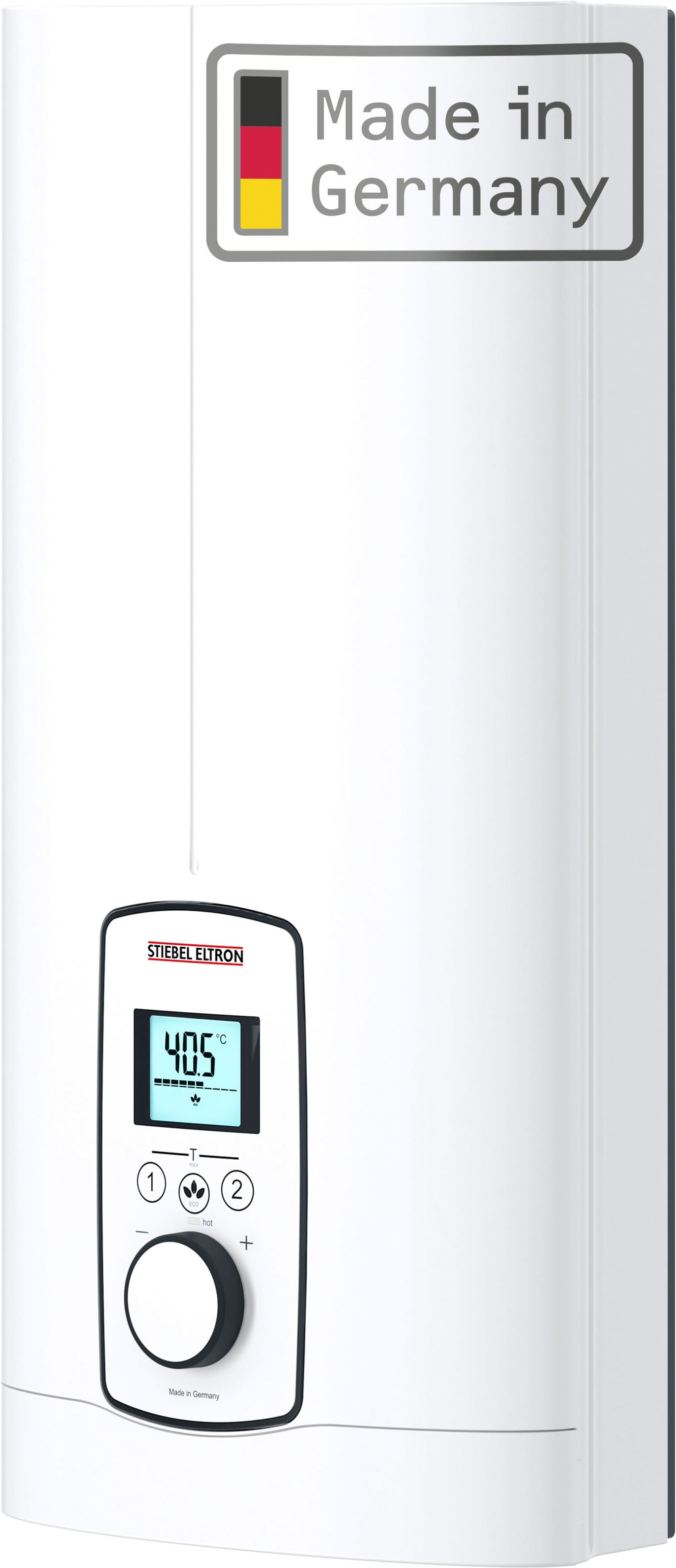 STIEBEL ELTRON Komfort-Durchlauferhitzer "DEL 27 kW Plus, gradgenaue Temperaturwahl" 3i Technologie für konstante Warmwassertemperatur, Multifunkt.-Display