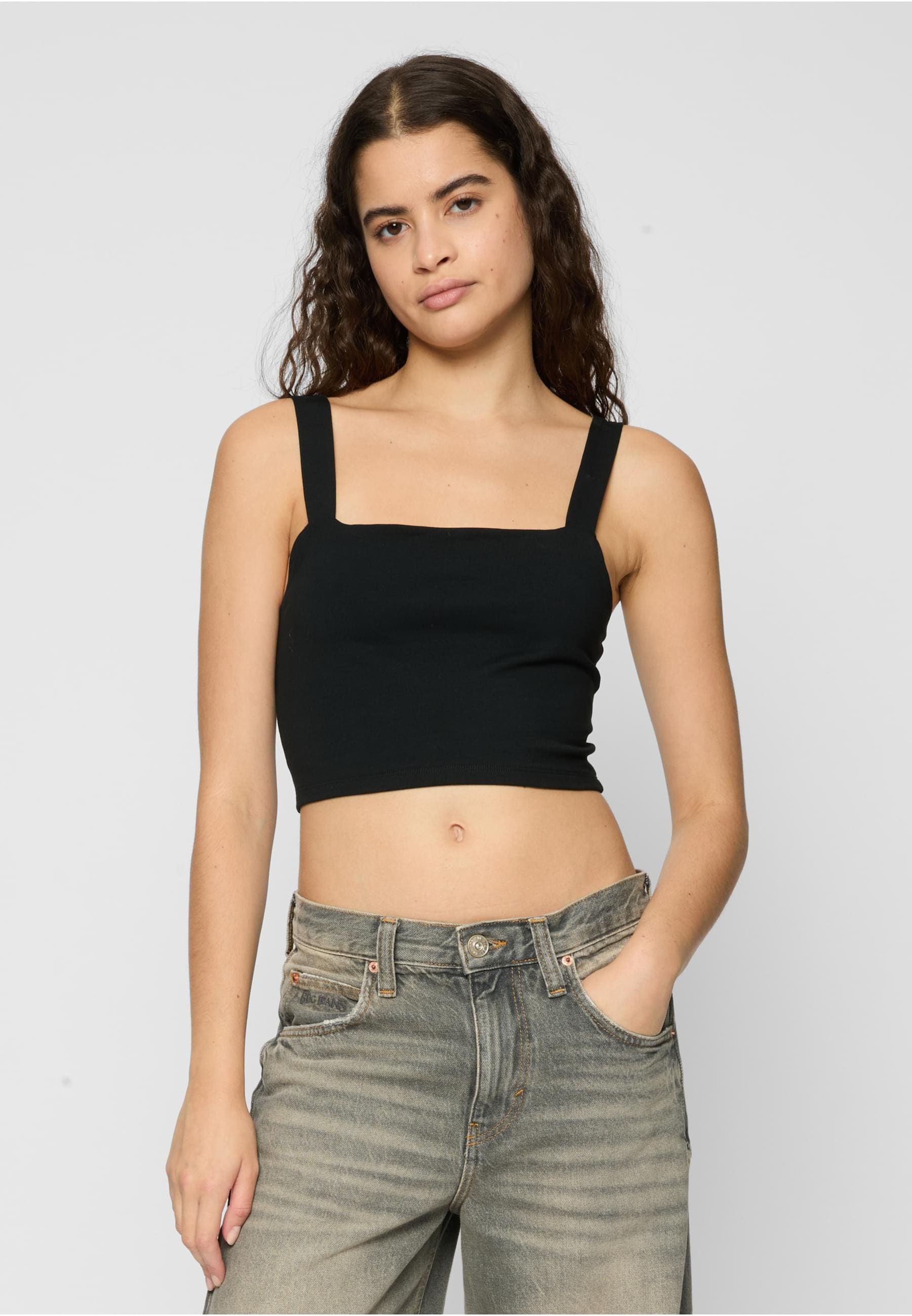 URBAN CLASSICS T-Shirt »Urban Classics Damen Ladies Cropped Top 2-Pack«, (1 tlg.)